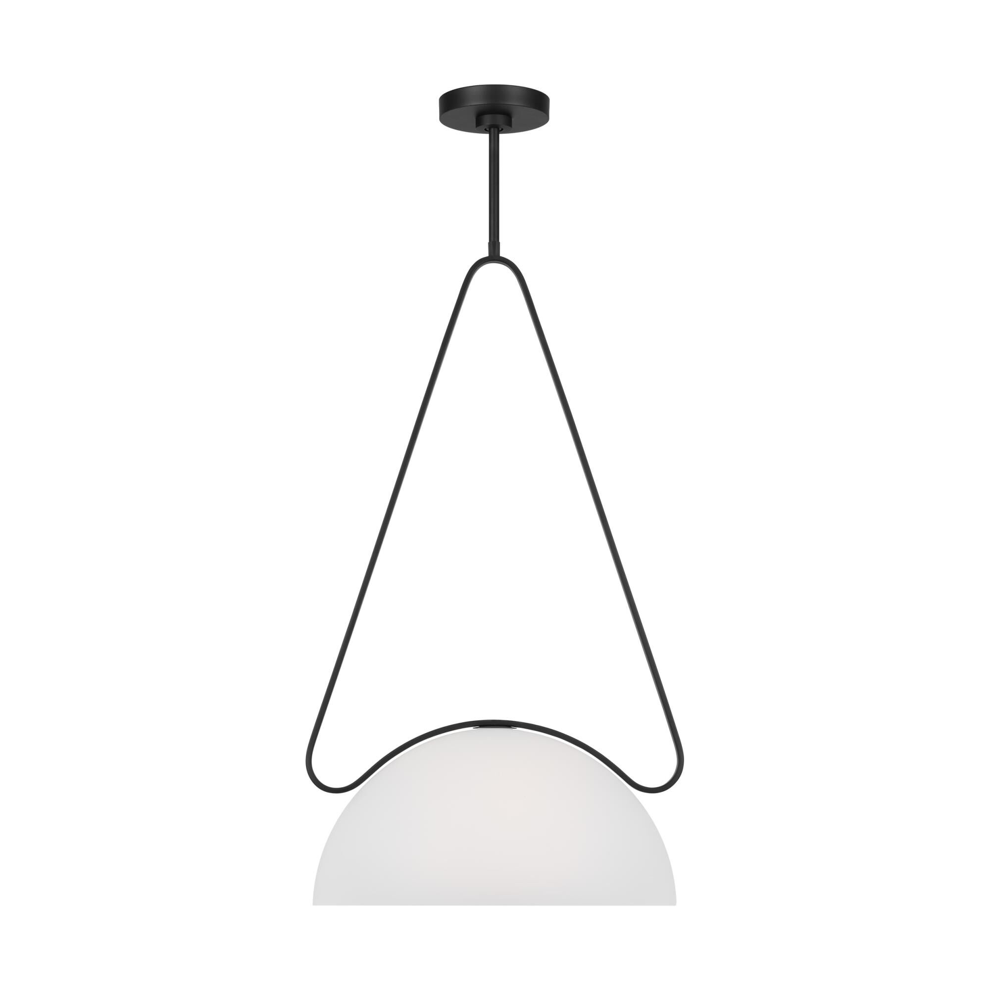 Shown in Midnight Black finish and White Opal Etched Cased glass