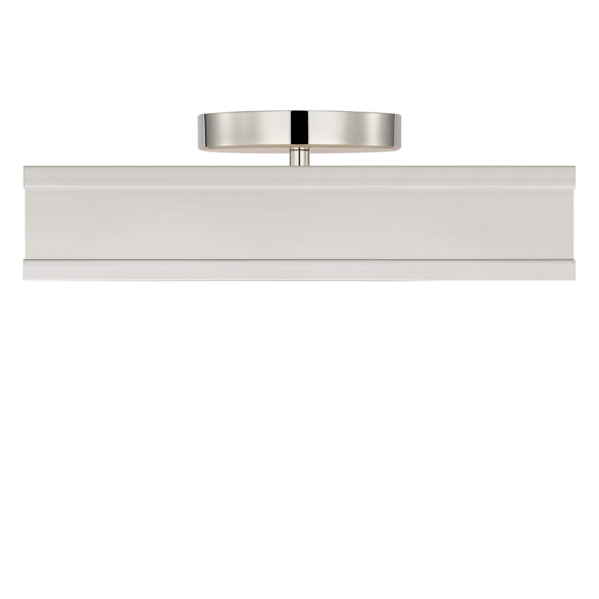 Shown in Polished Nickel finish and White glass