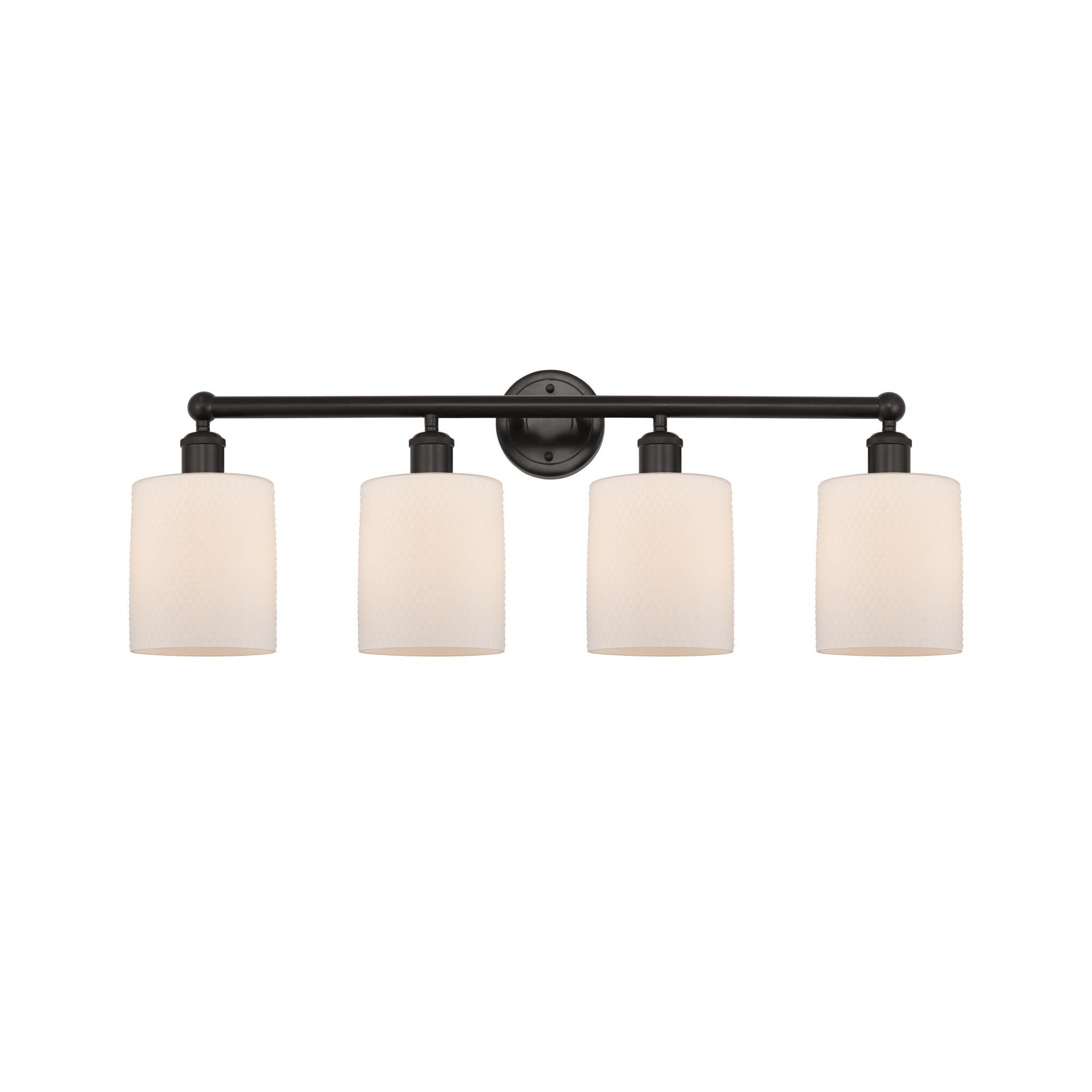 Shown in Oil Rubbed Bronze, Matte White finish and Matte White glass and Matte White Glass shade