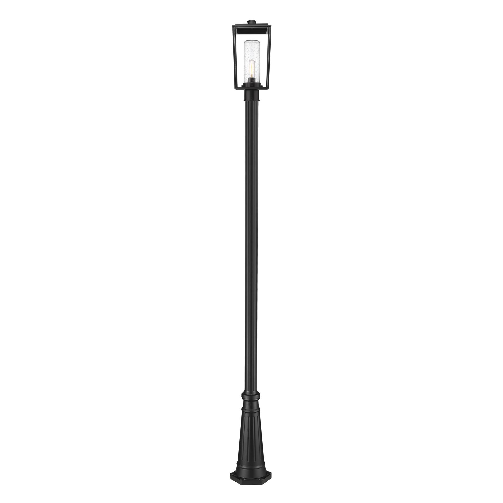 Shown in Black finish and Glass shade