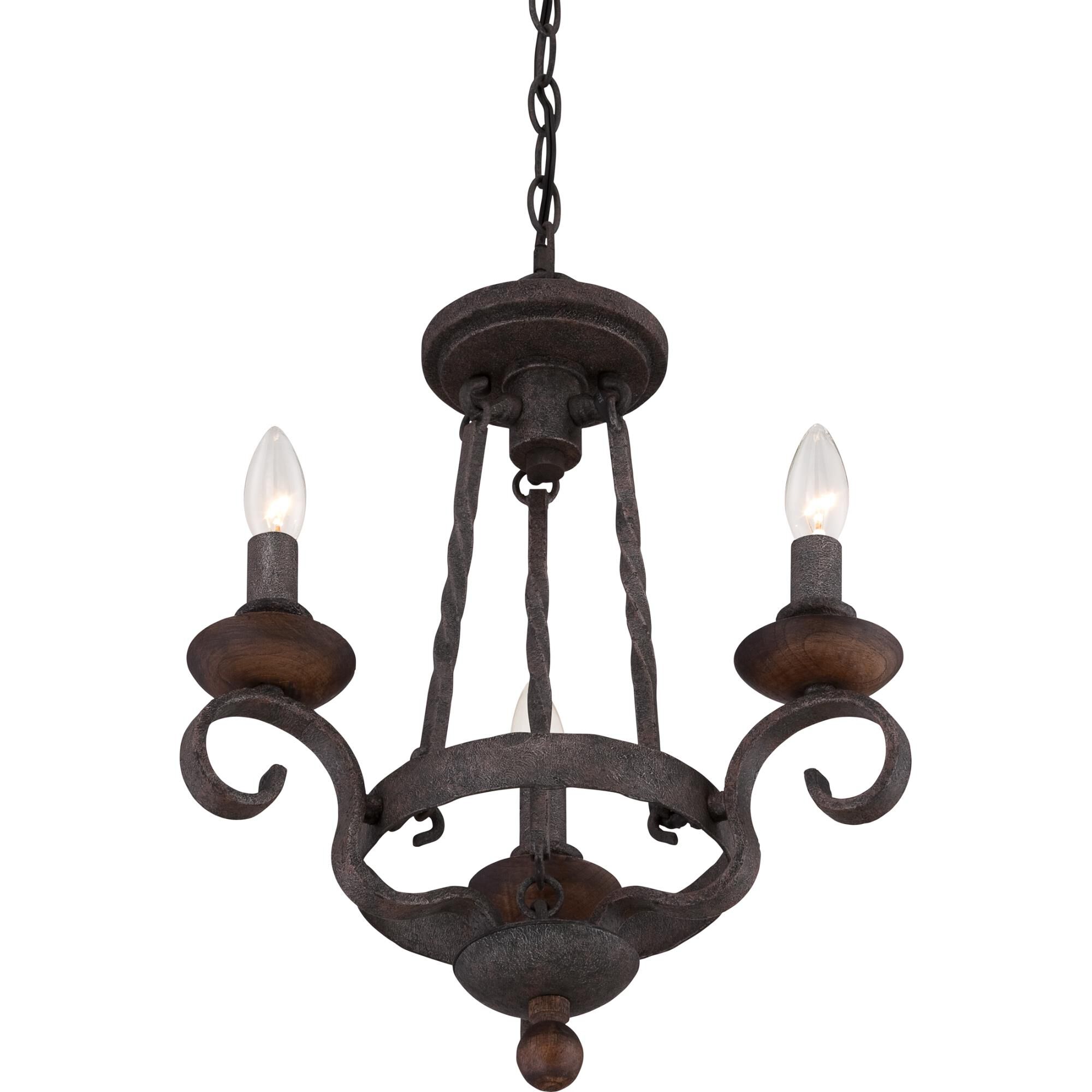 Noble 15 Inch 3 Light Mini Chandelier by Quoizel