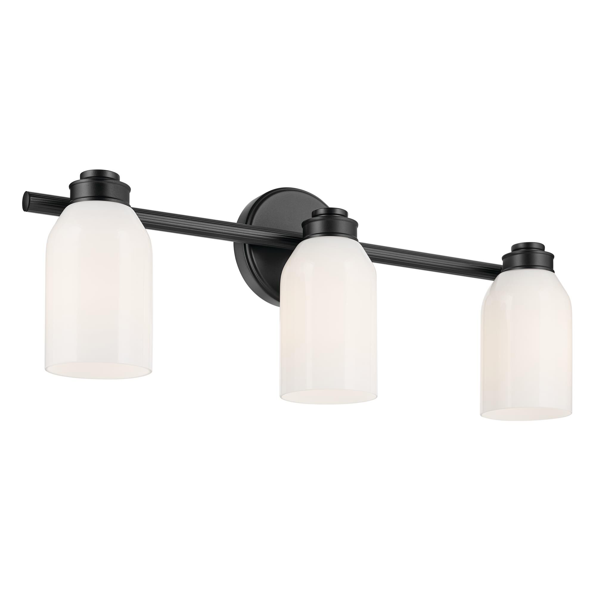 Shown in Black finish and Opal glass