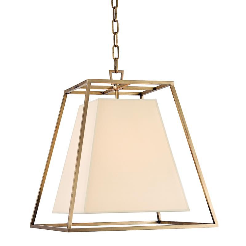 Shown in Aged Brass finish and Cream Eco Paper shade