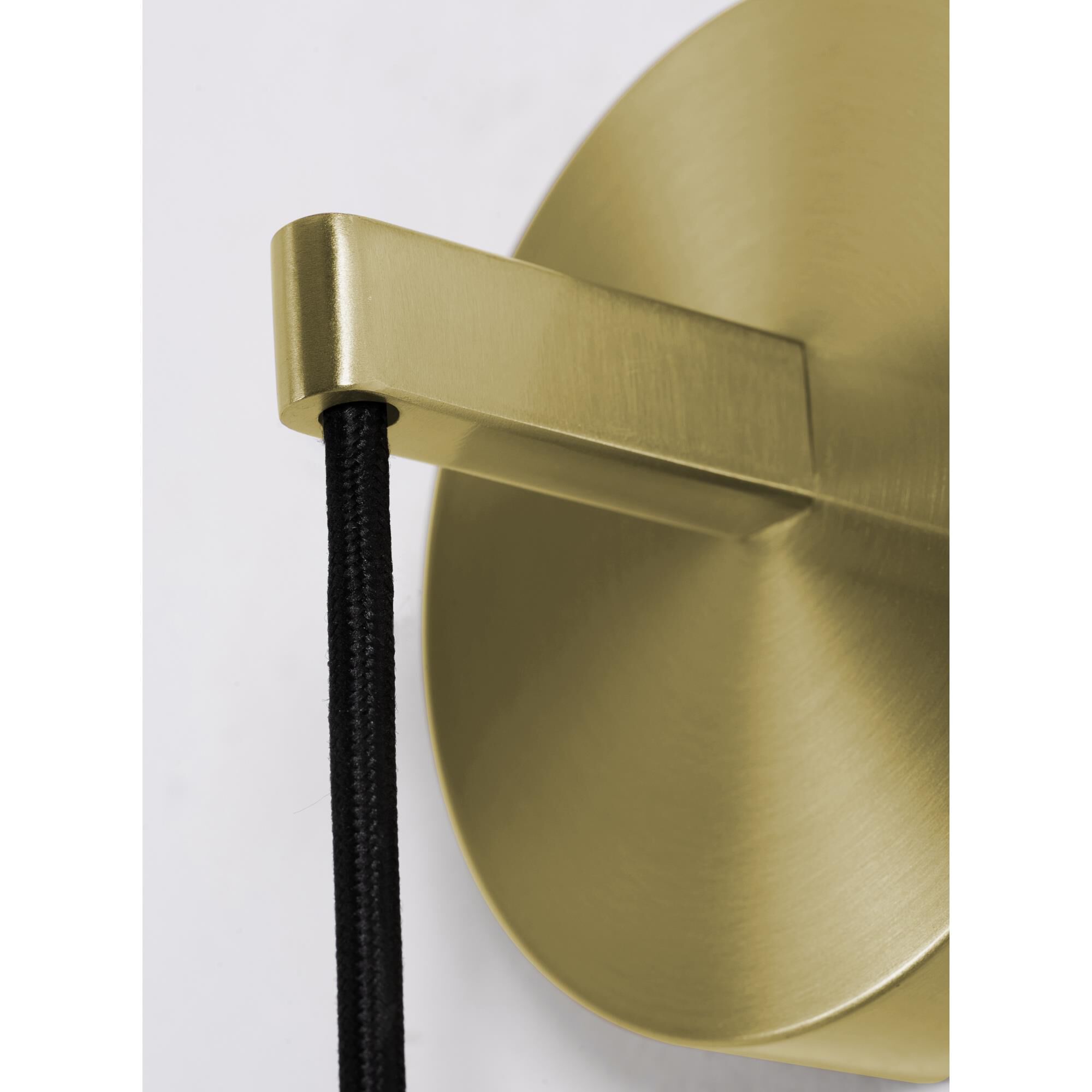 Shown in Light Antique Brass finish and White glass