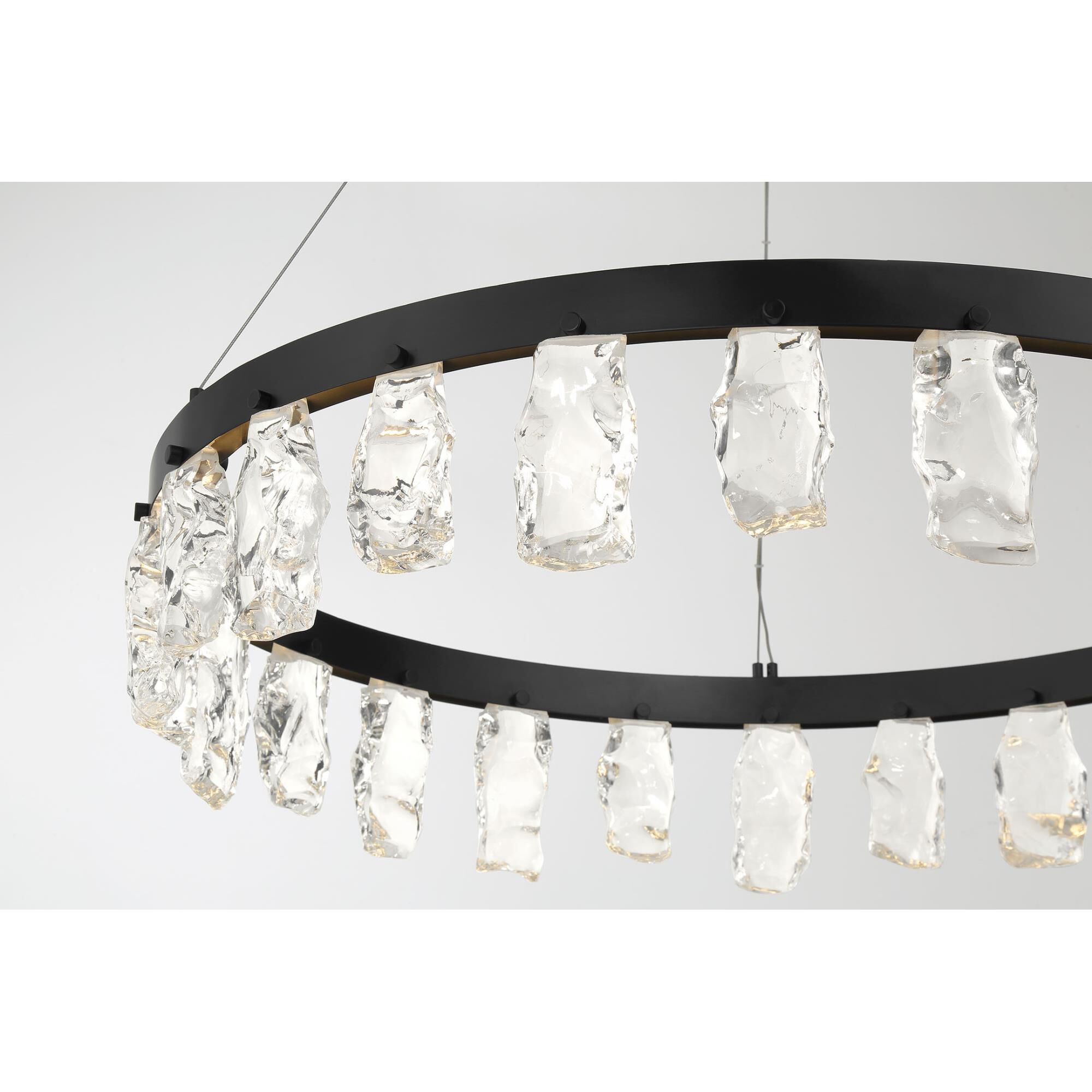 Shown in Coal finish and Faux Rock Crystal glass