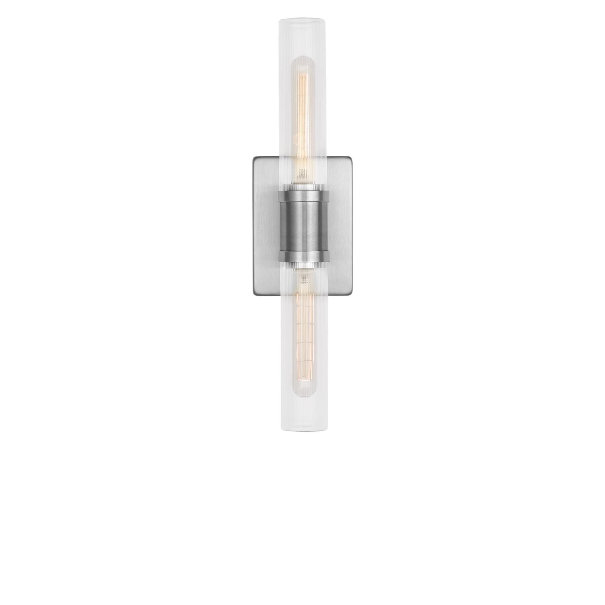 Shown in Brushed Nickel finish and Clear Fluted glass