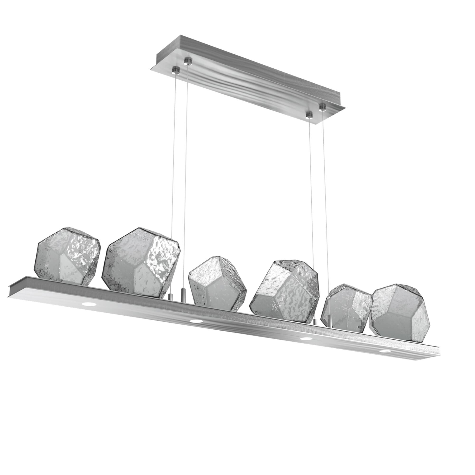 Shown in Satin Nickel finish and Smoke glass