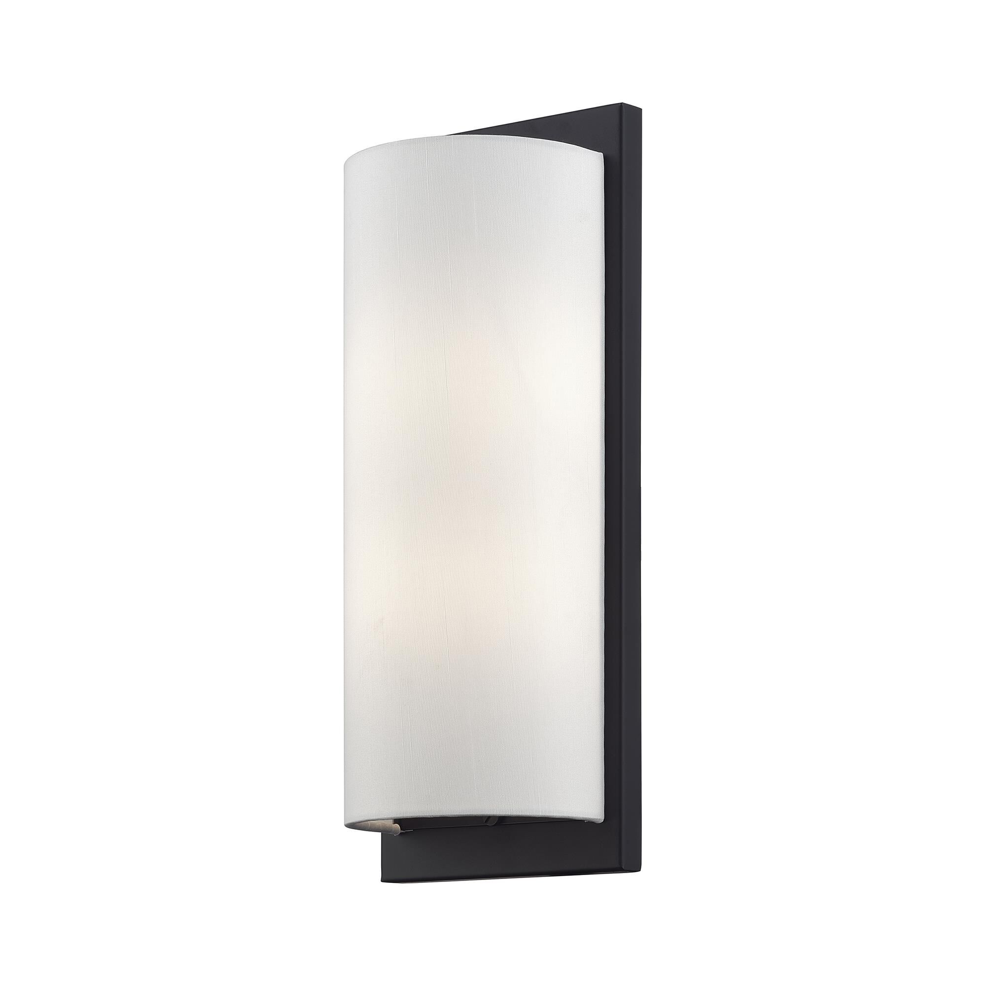 Shown in Black finish and Hand Crafted Off-White Fabric Hardback shade