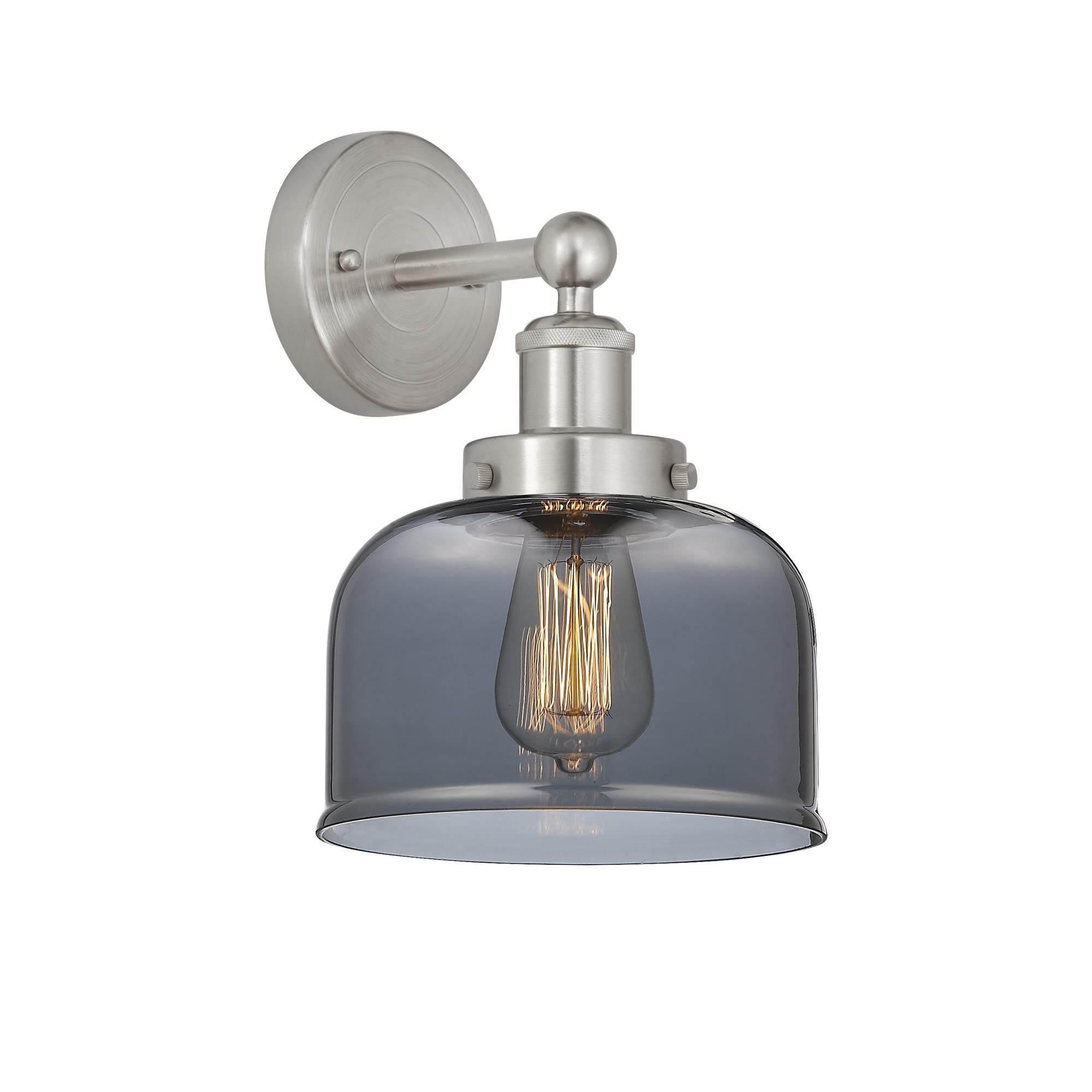 Shown in Brushed Satin Nickel, Plated Smoke finish and Plated Smoke glass and Plated Smoke Glass shade