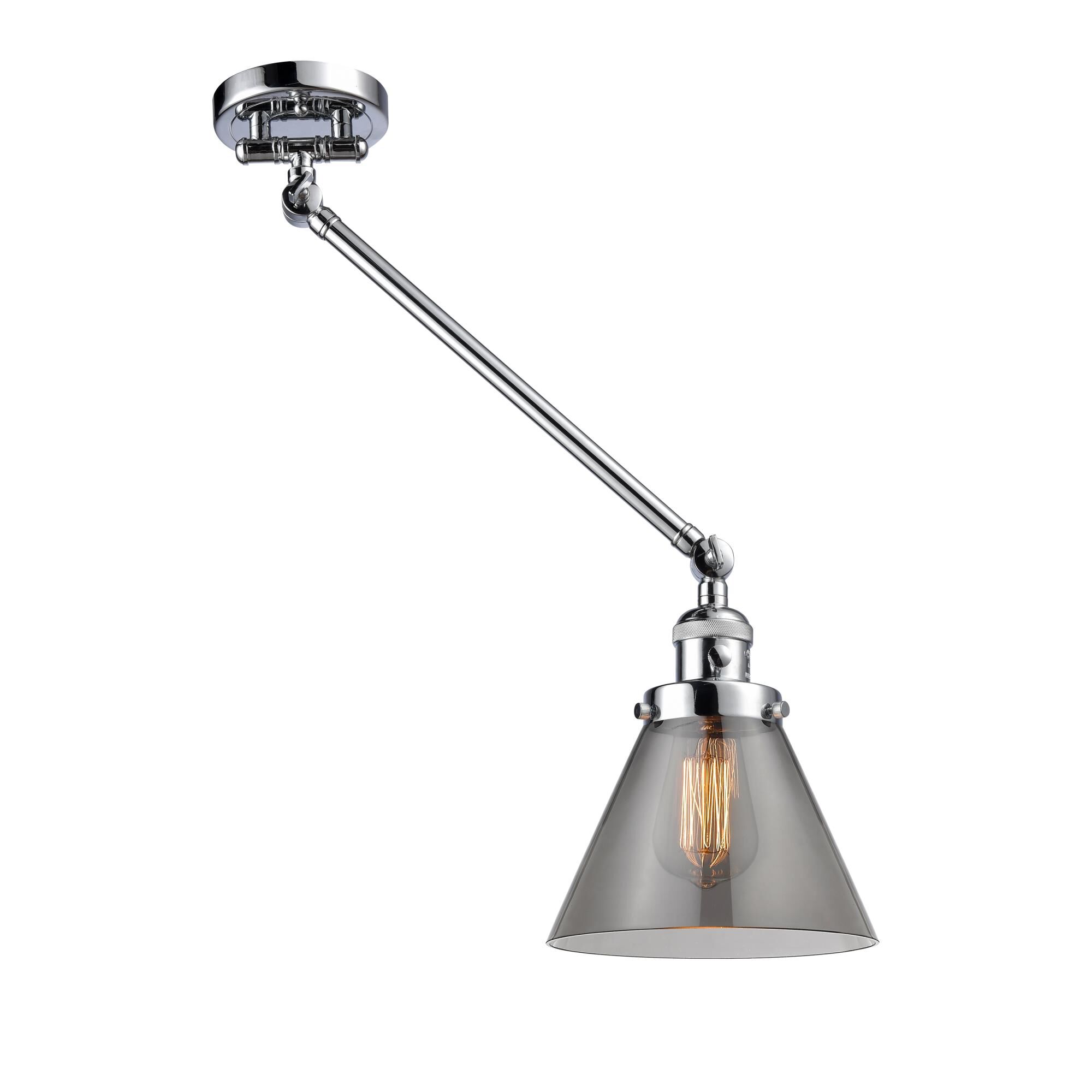 Shown in Polished Chrome finish and Smoked glass