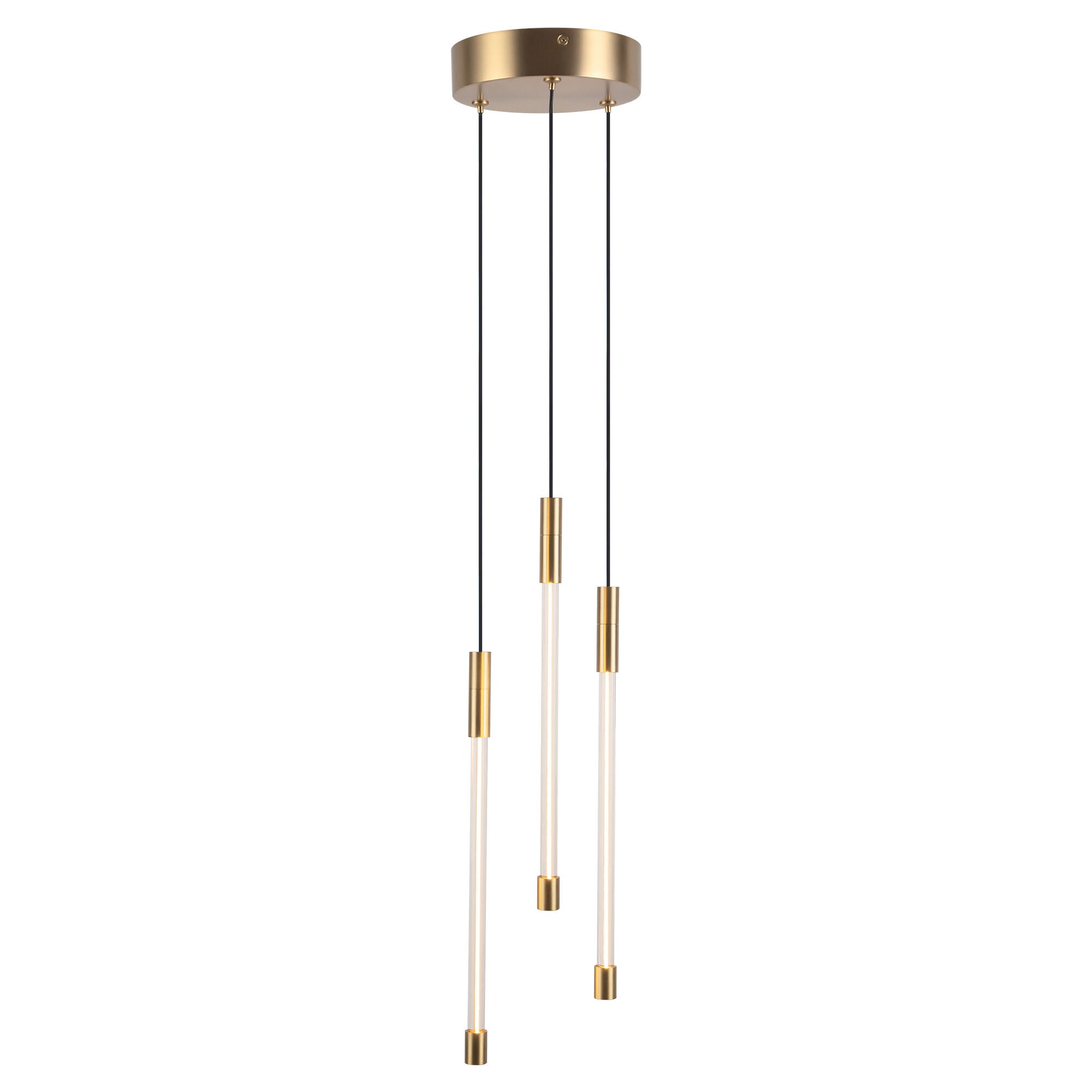 Shown in Brushed Gold finish and Clear glass