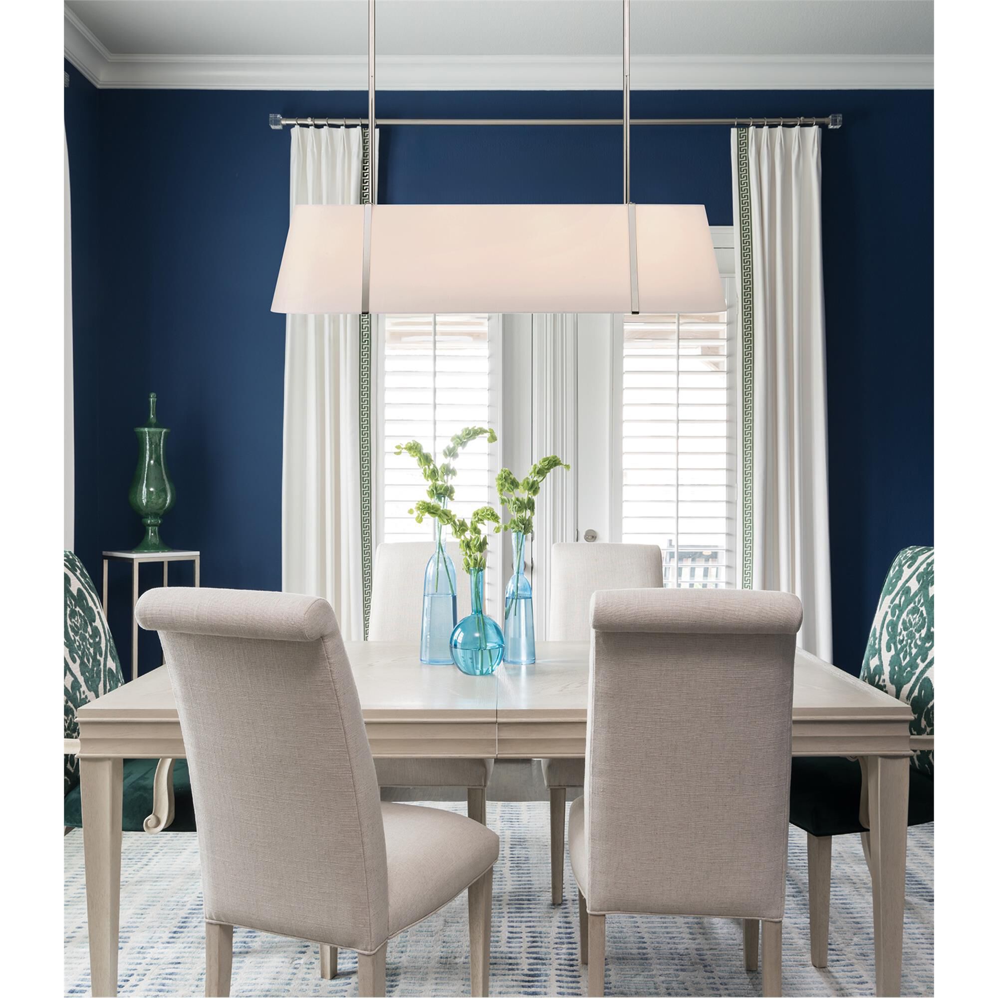 Shown in Polished Nickel finish and Silk shade