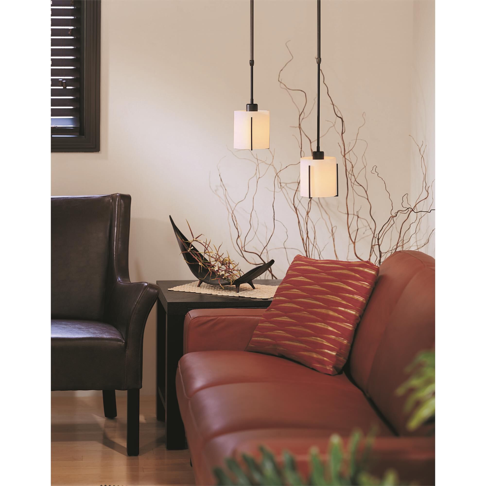Shown in Black finish and Opal glass