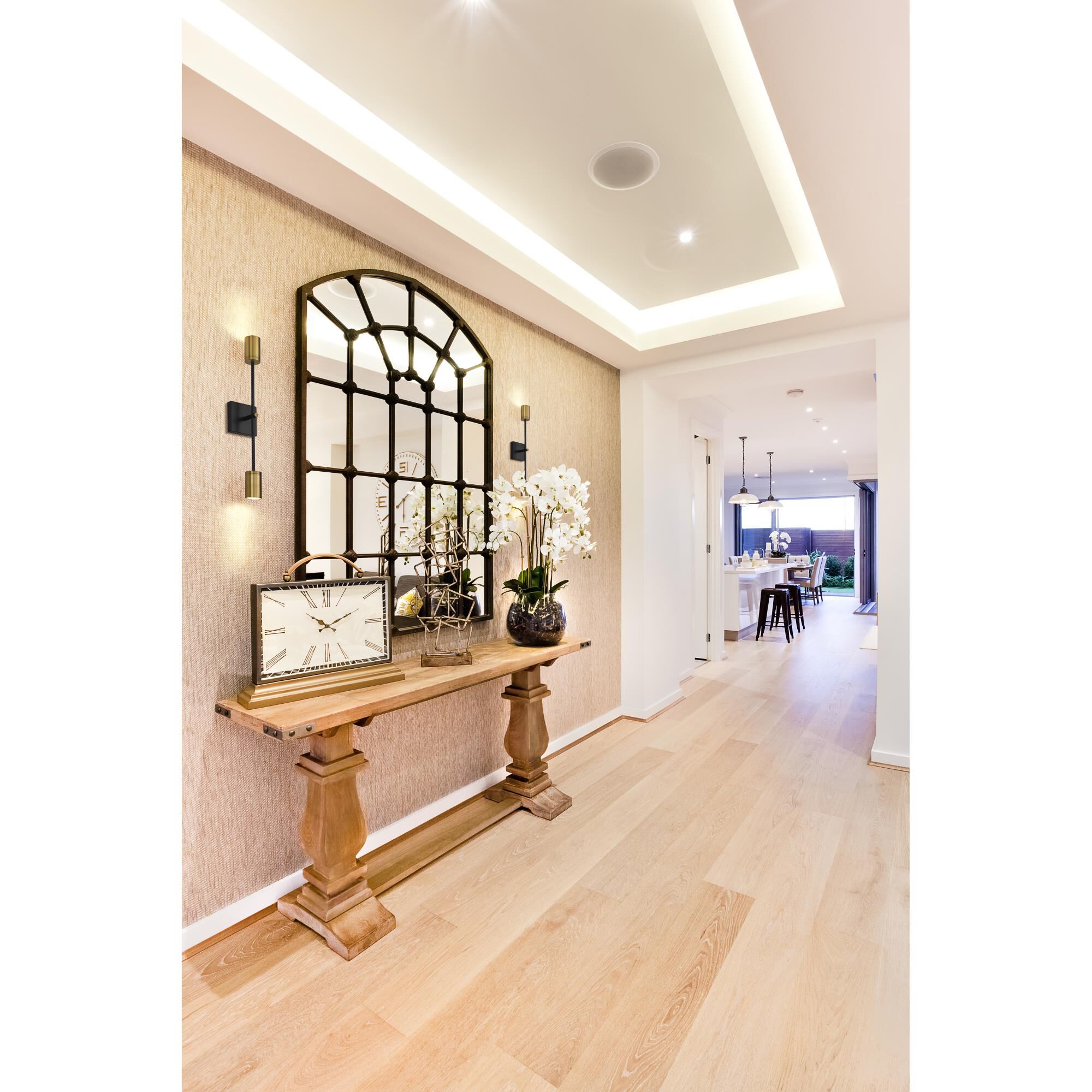 Shown in Matte Black and Olde Brass finish