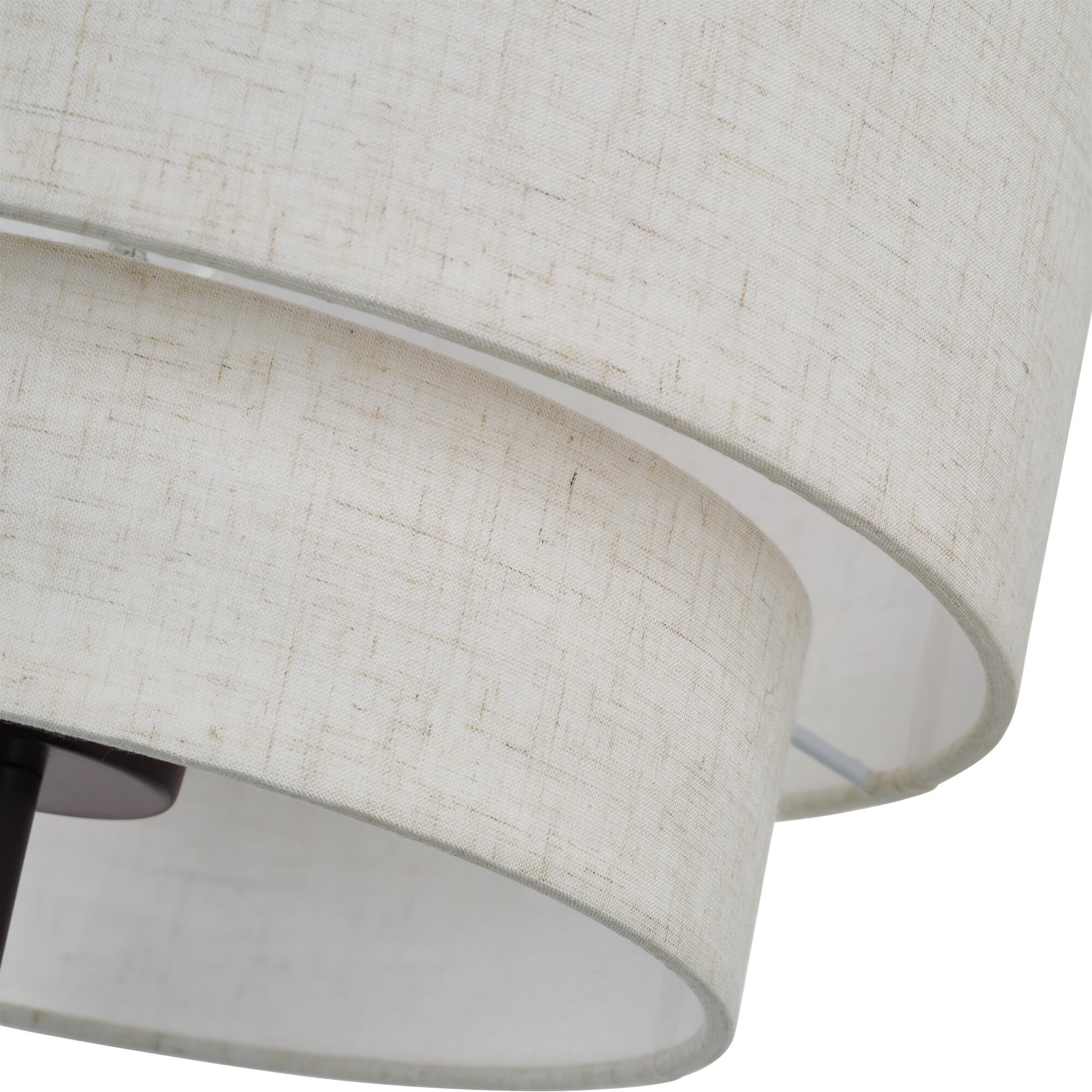 Shown in English Bronze finish and Hand Crafted Oatmeal Color Fabric with White Color Inside shade