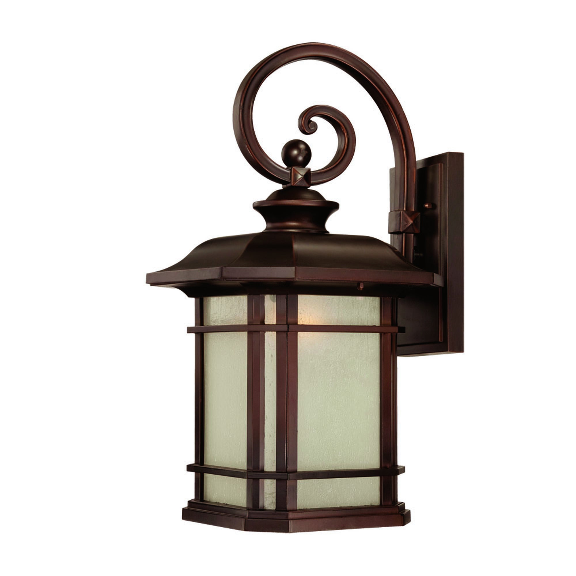 Shown in Architectural Bronze finish and Frosted glass and Frosted Glass Panes shade