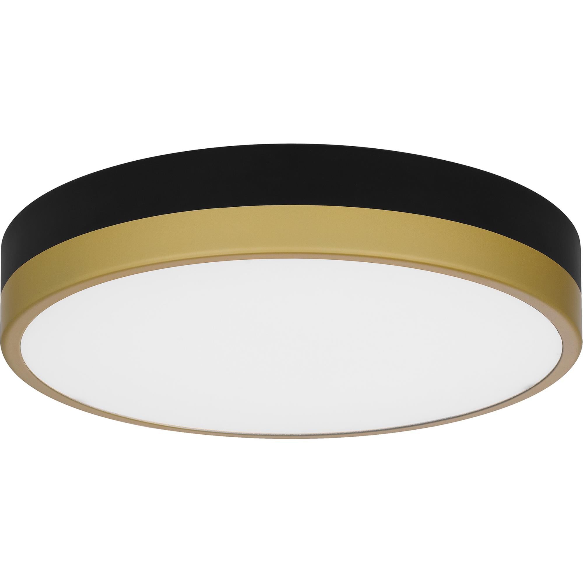 Shown in Matte Black Gold finish and White Acrylic shade