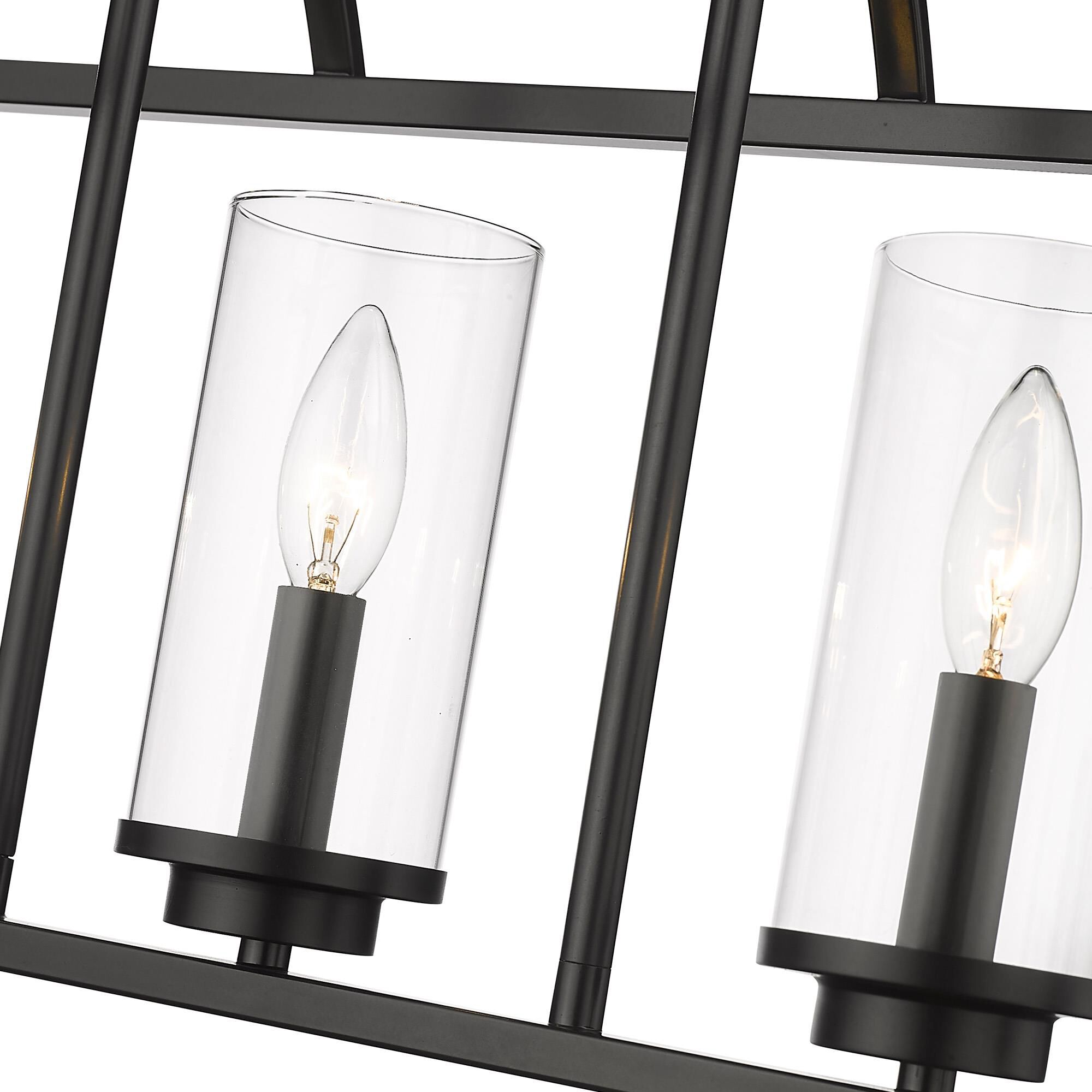 Shown in Matte Black finish and Clear glass