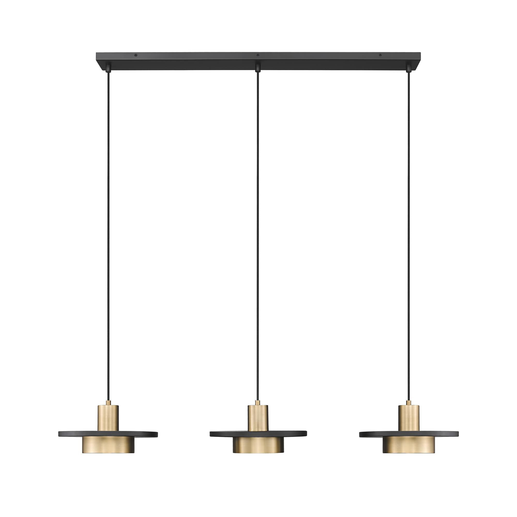 Shown in Matte Black and Modern Gold finish and Frosted glass