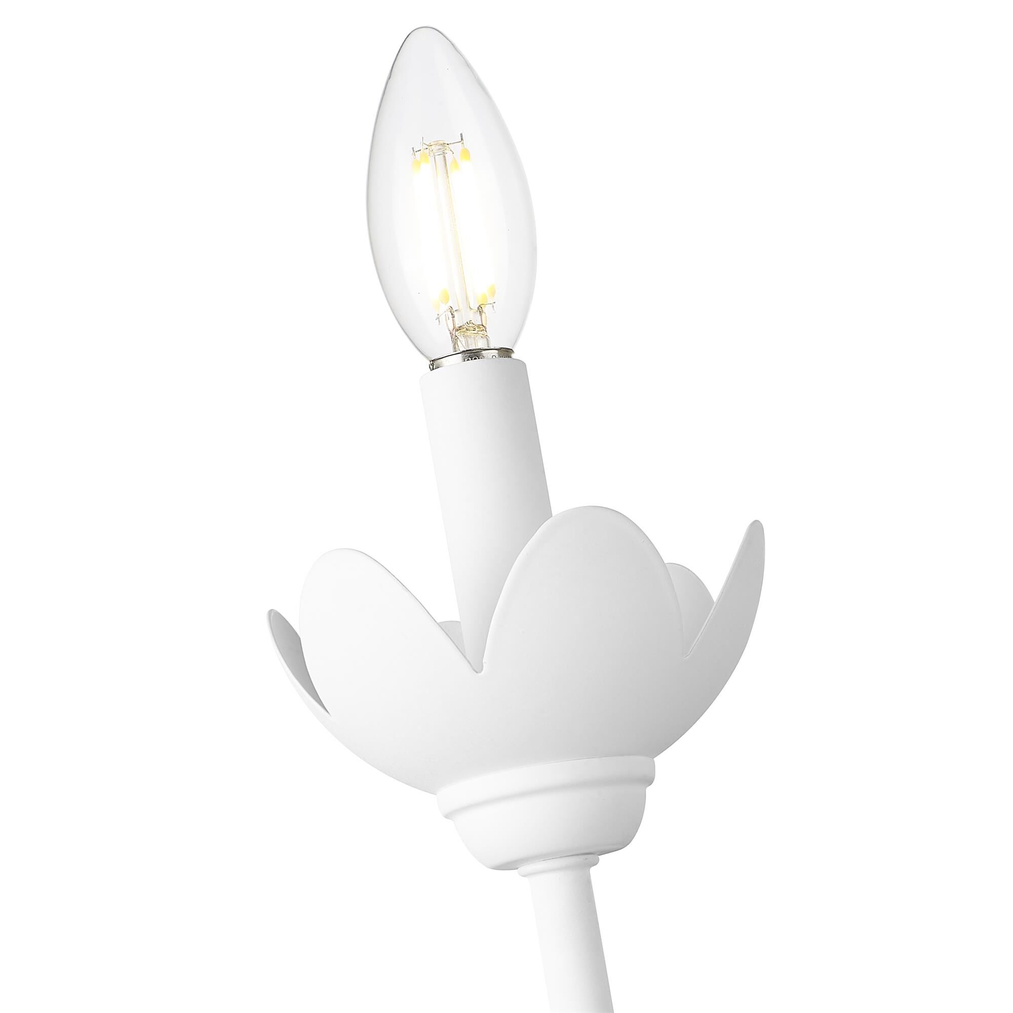 Shown in Textured White finish and Clear Ribbed glass and Clear Ribbed shade