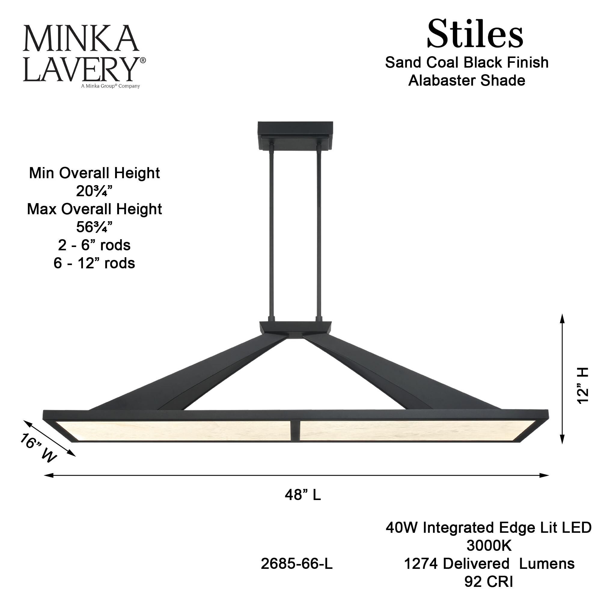 Stiles 48 Inch Linear Suspension Light by Minka Lavery