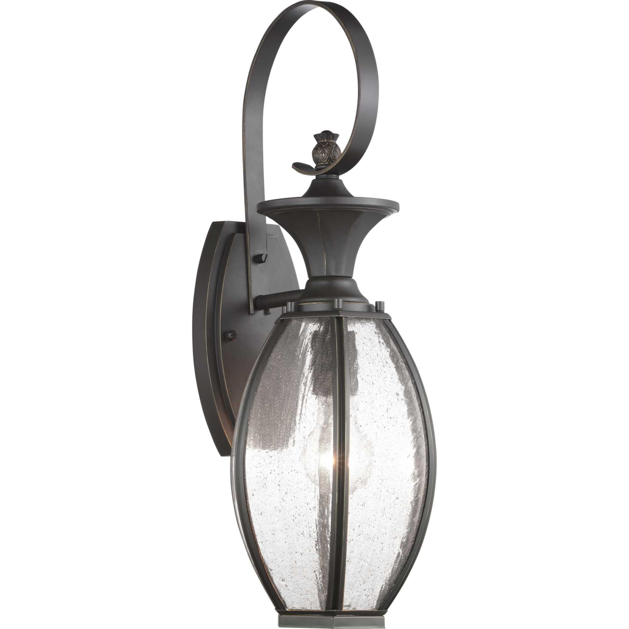 Shown in Antique Bronze finish and Clear Seeded glass
