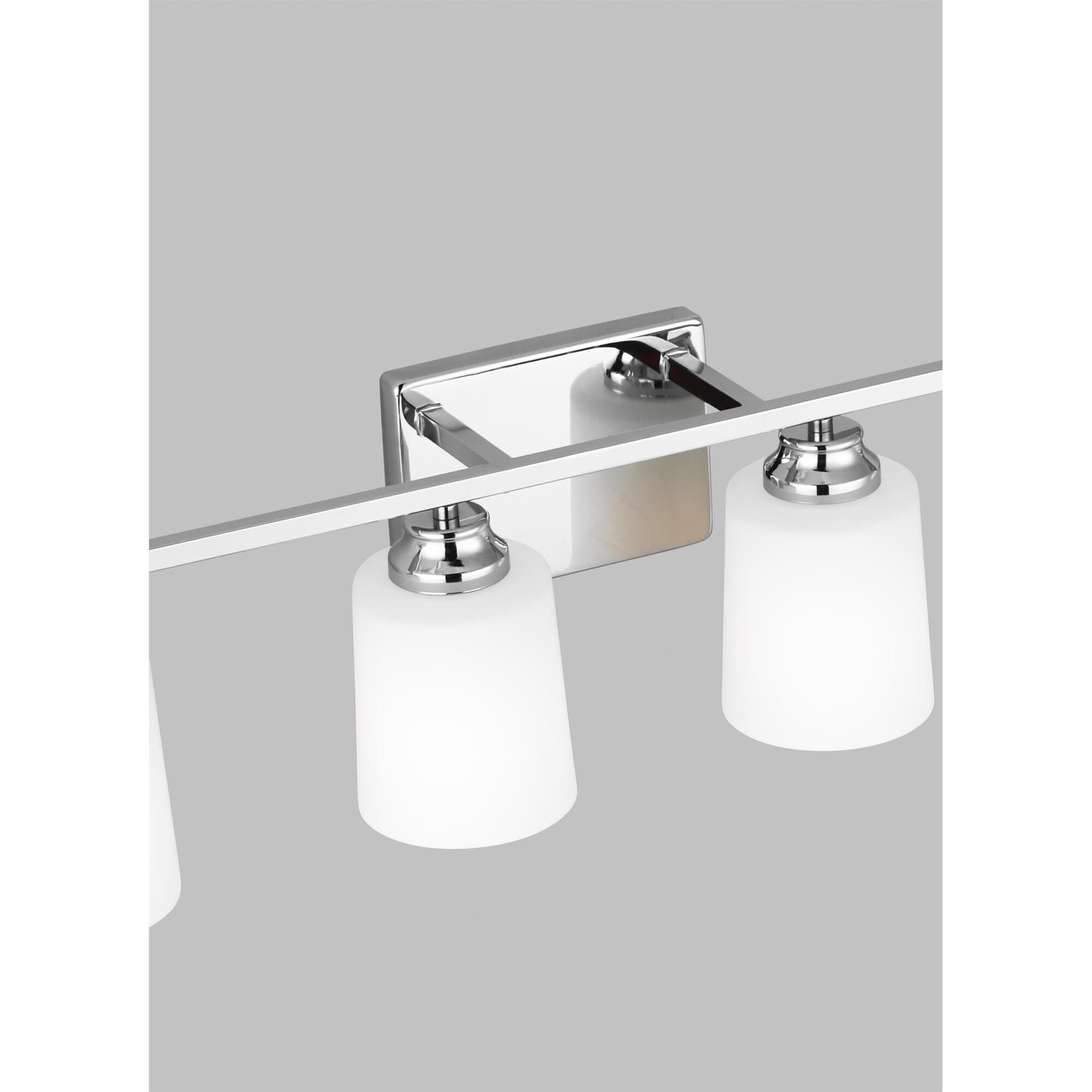 Shown in Chrome finish and Etched / White Inside Glass s shade