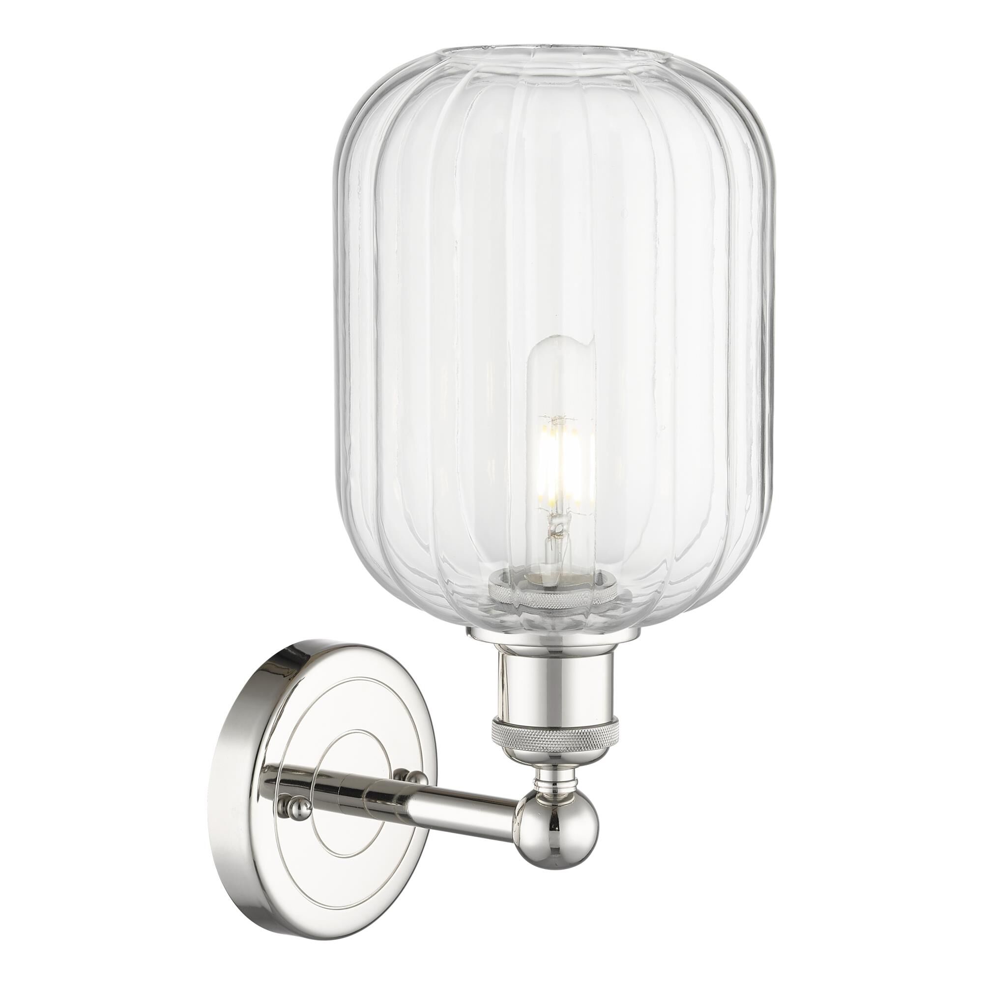 Shown in Polished Nickel finish and Clear glass