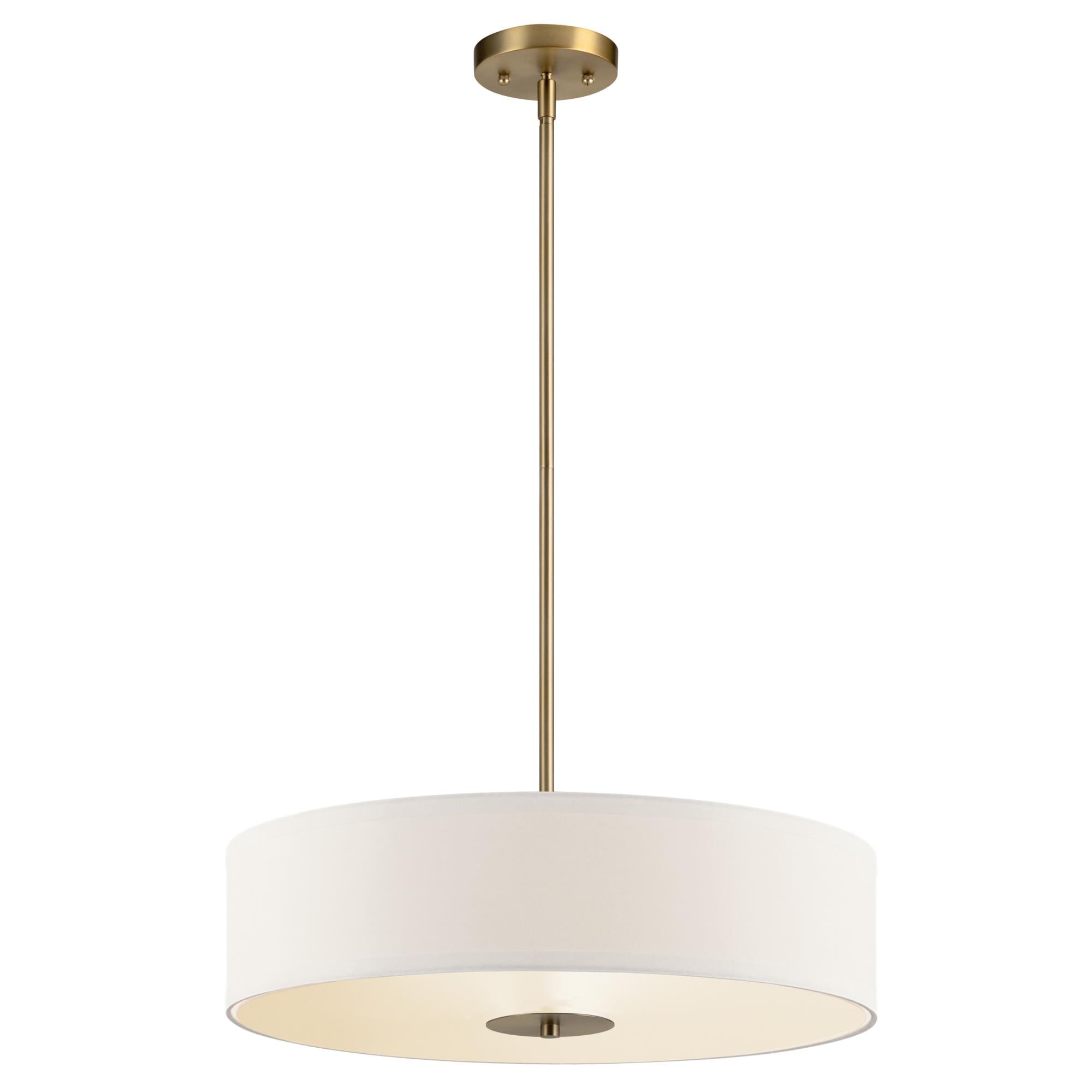 Shown in Classic Bronze finish and Satin Etched glass and White Microfiber shade
