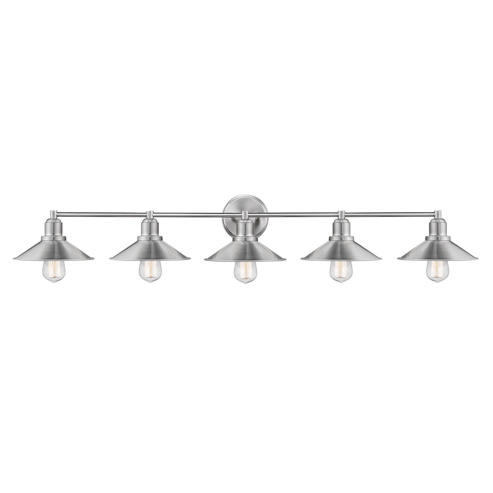 Shown in Brushed Nickel finish and Steel glass and Steel shade