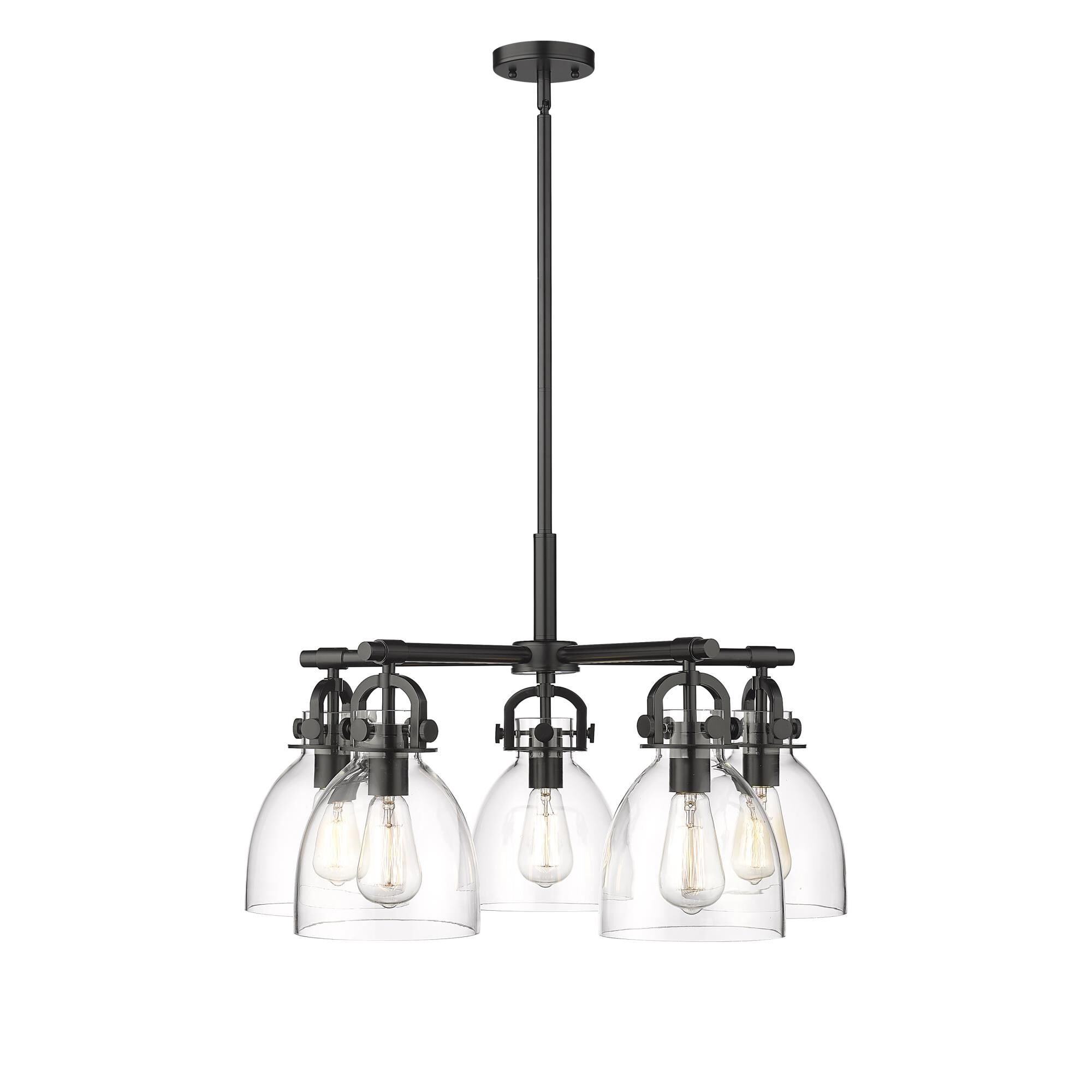 Shown in Matte Black finish and Clear glass