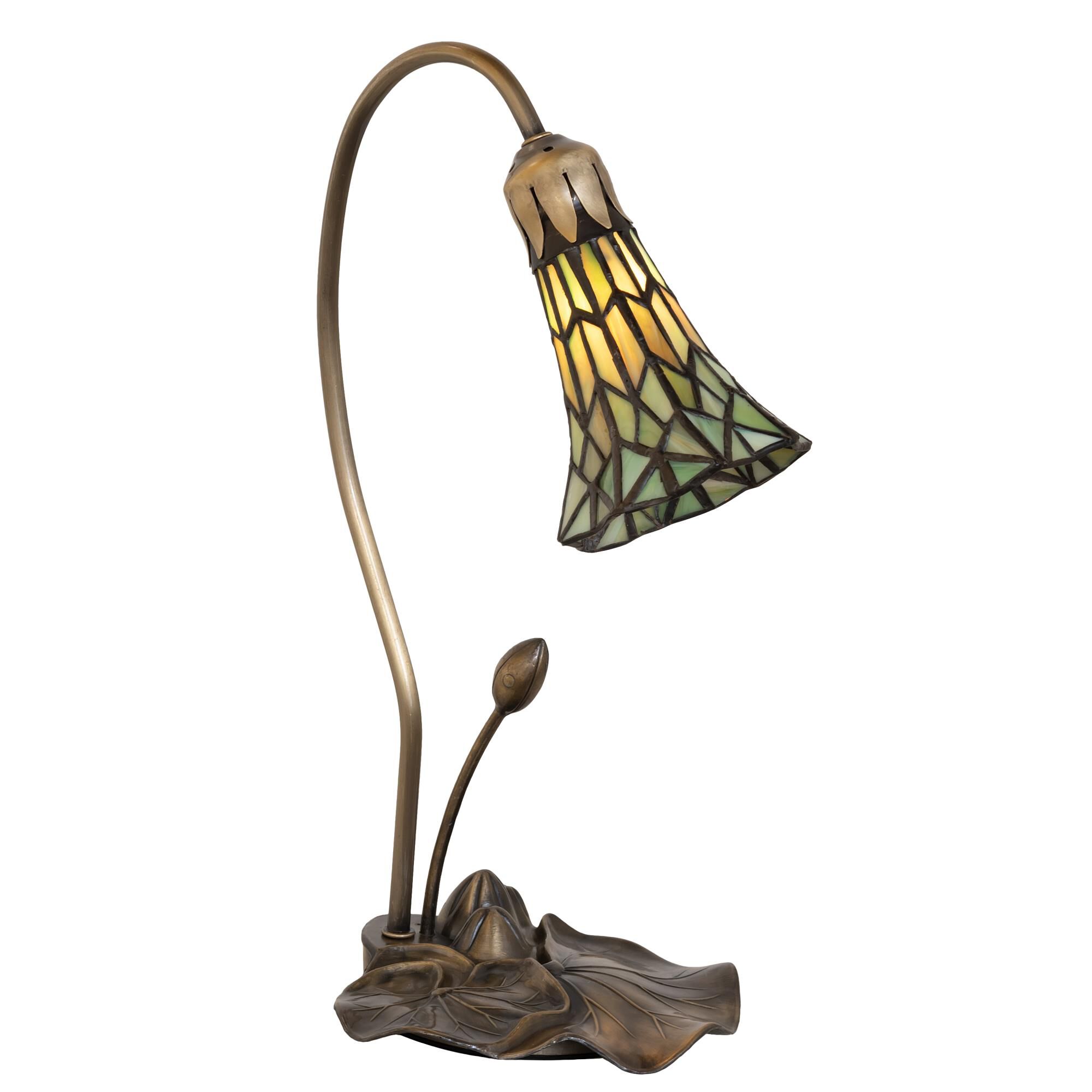 Stained Glass Pond Lily 16 Inch Accent Lamp by Meyda Lighting