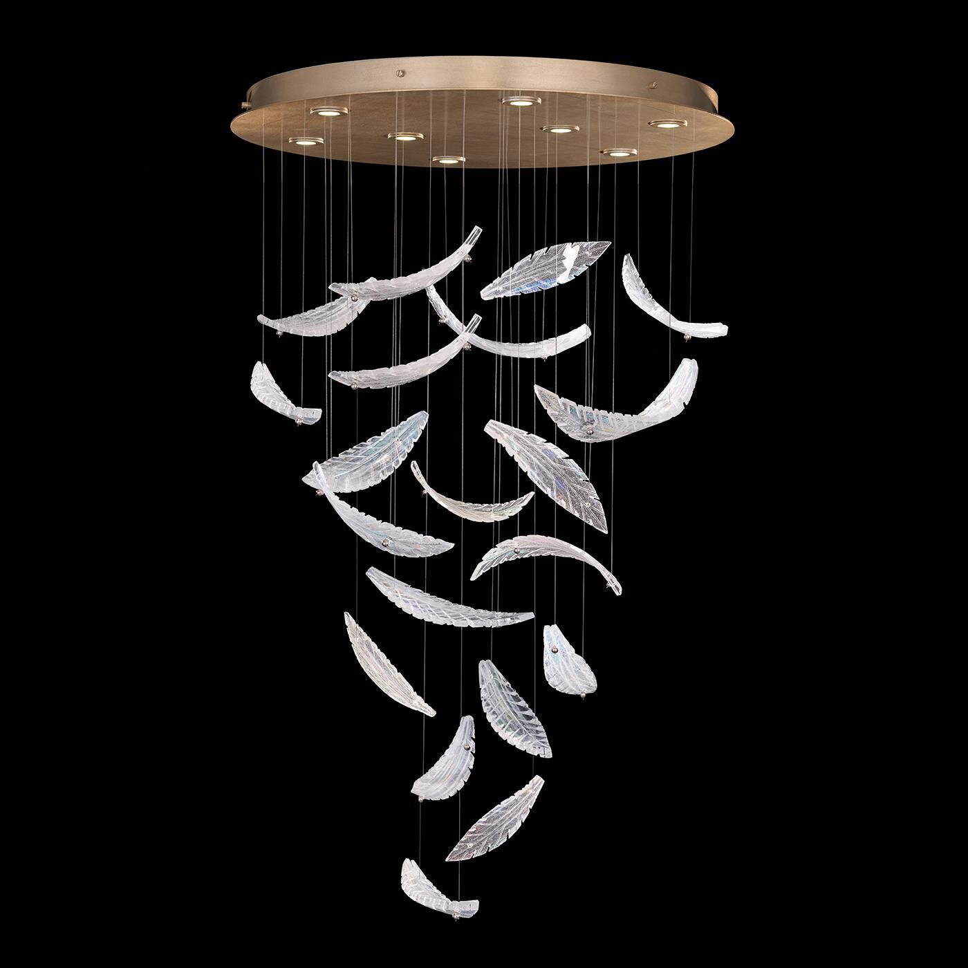 Shown in Gold Leaf finish and False crystal and True glass