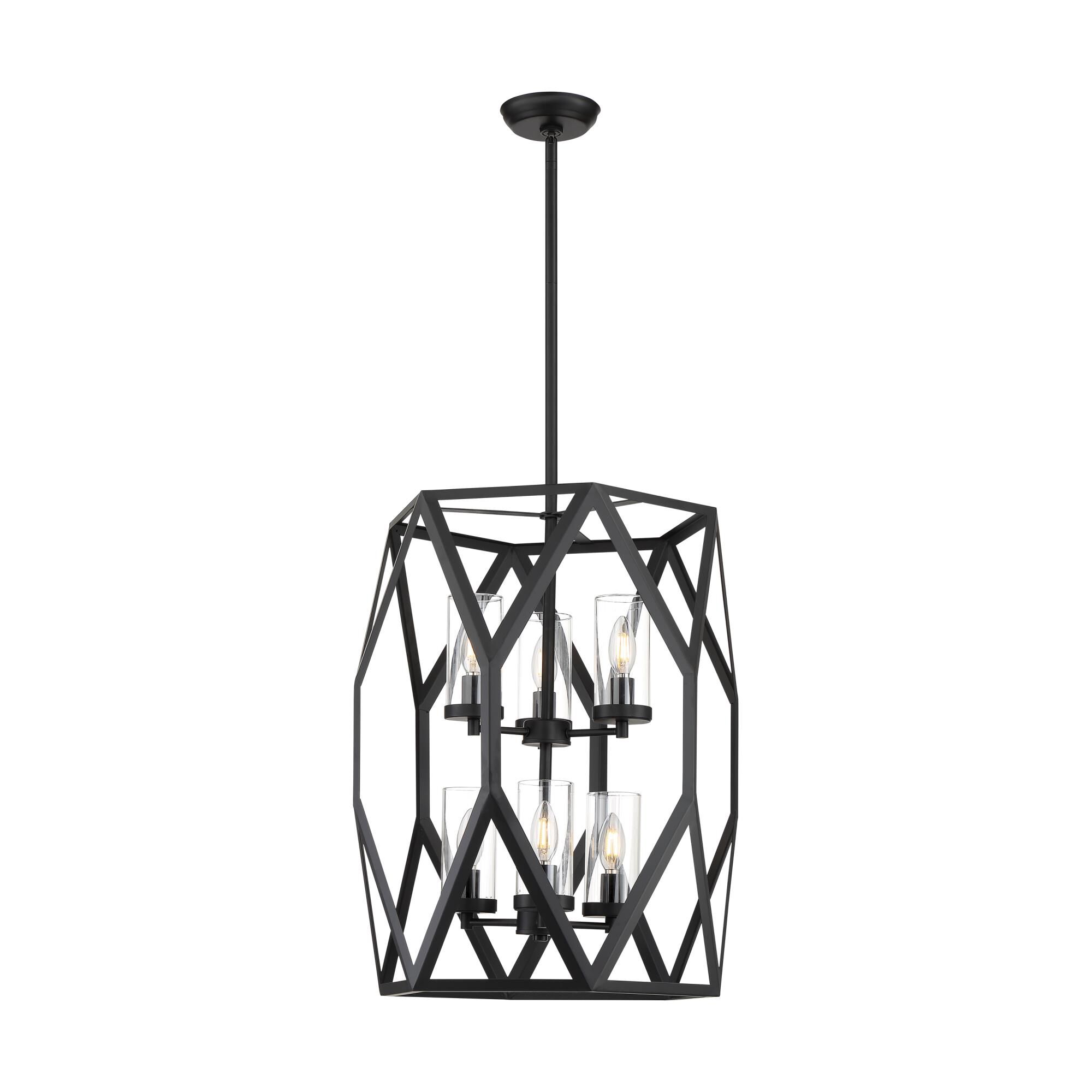 Shown in Black finish and Clear glass