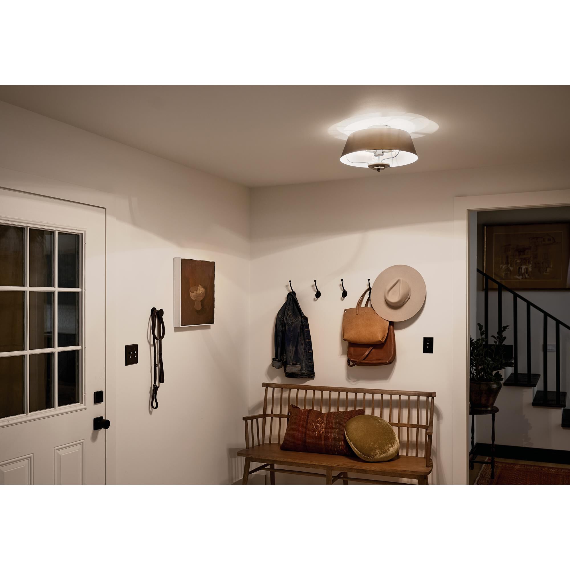 Shown in Brushed Natural Brass finish and Metal shade