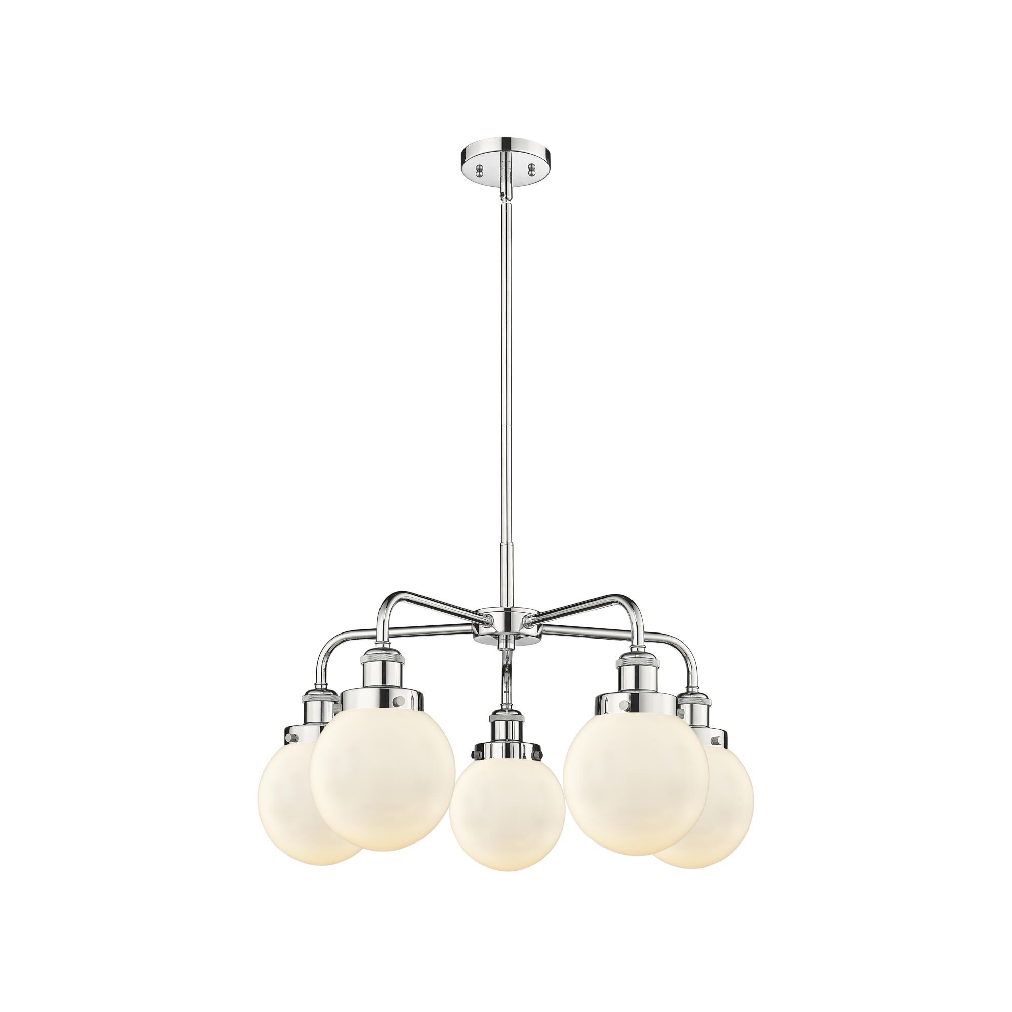 Shown in Polished Chrome finish and Matte White glass