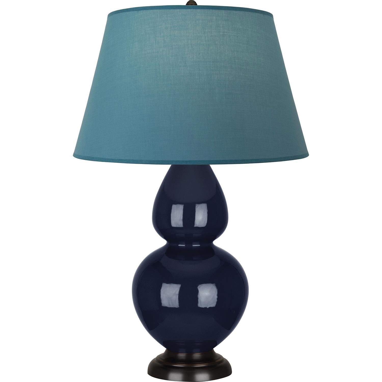 Shown in Midnight Blue finish and Bright Blue and Gray shade and Deep Patina Bronze accent