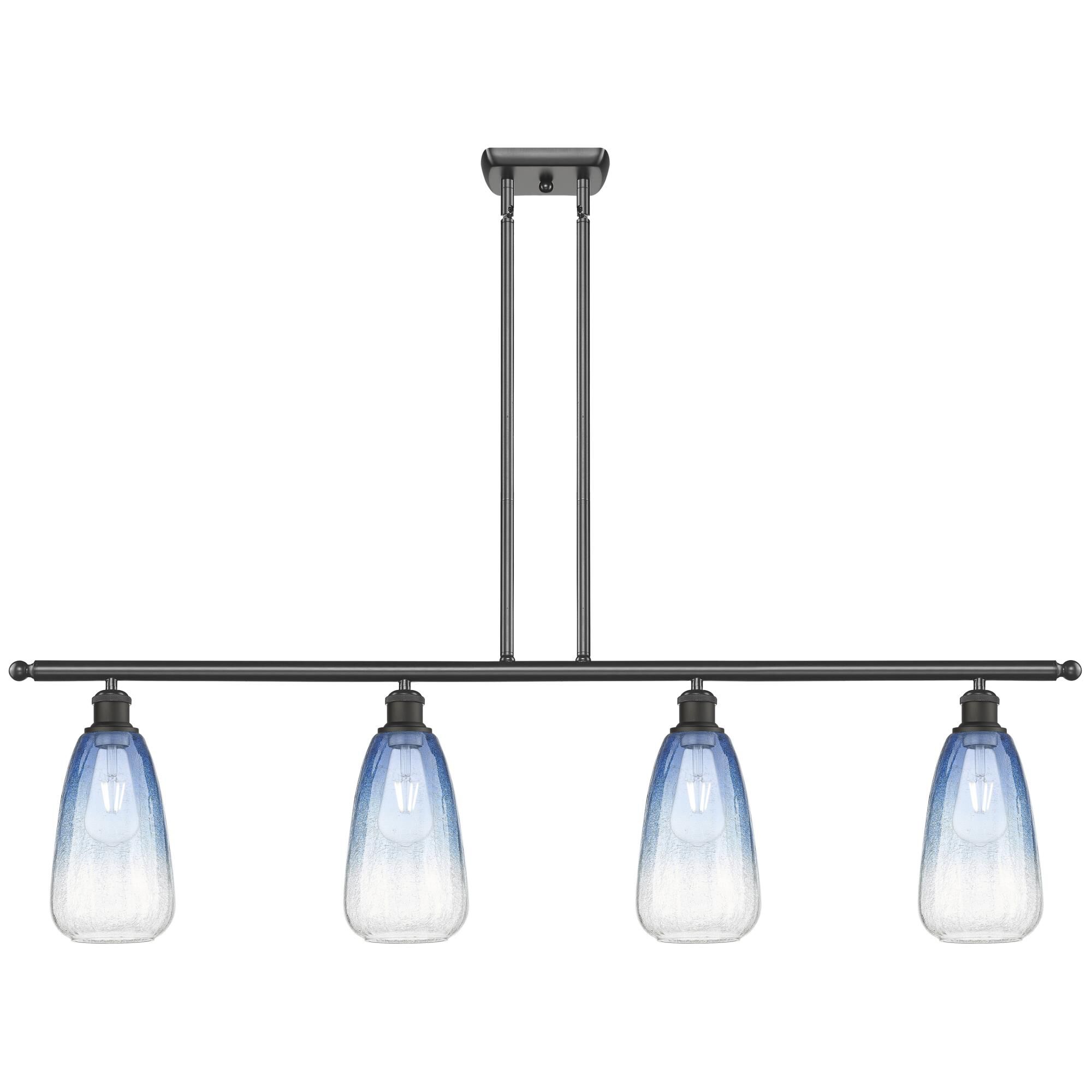 Shown in Oil Rubbed Bronze finish and Sapphire Blue glass