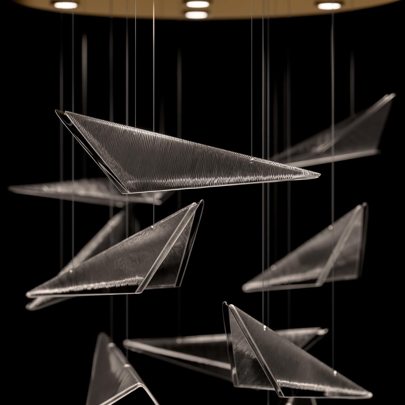 Shown in Gold finish and Smoke Linear glass