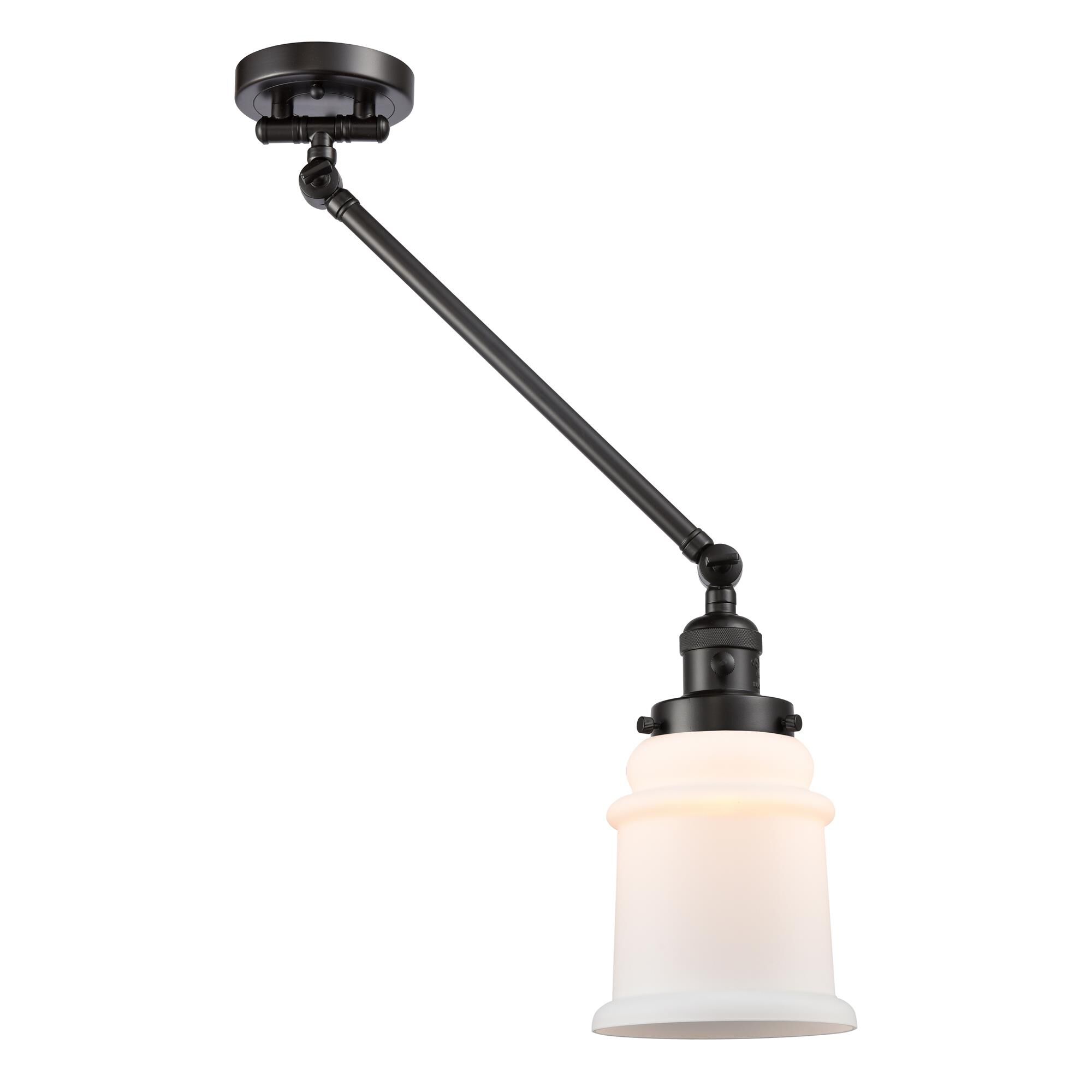 Shown in Oil Rubbed Bronze finish and Matte White - Bell glass
