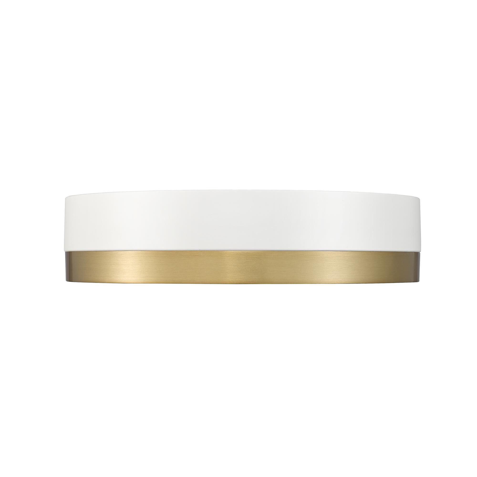 Shown in Matte White + Modern Gold finish and Frosted glass and Frosted shade