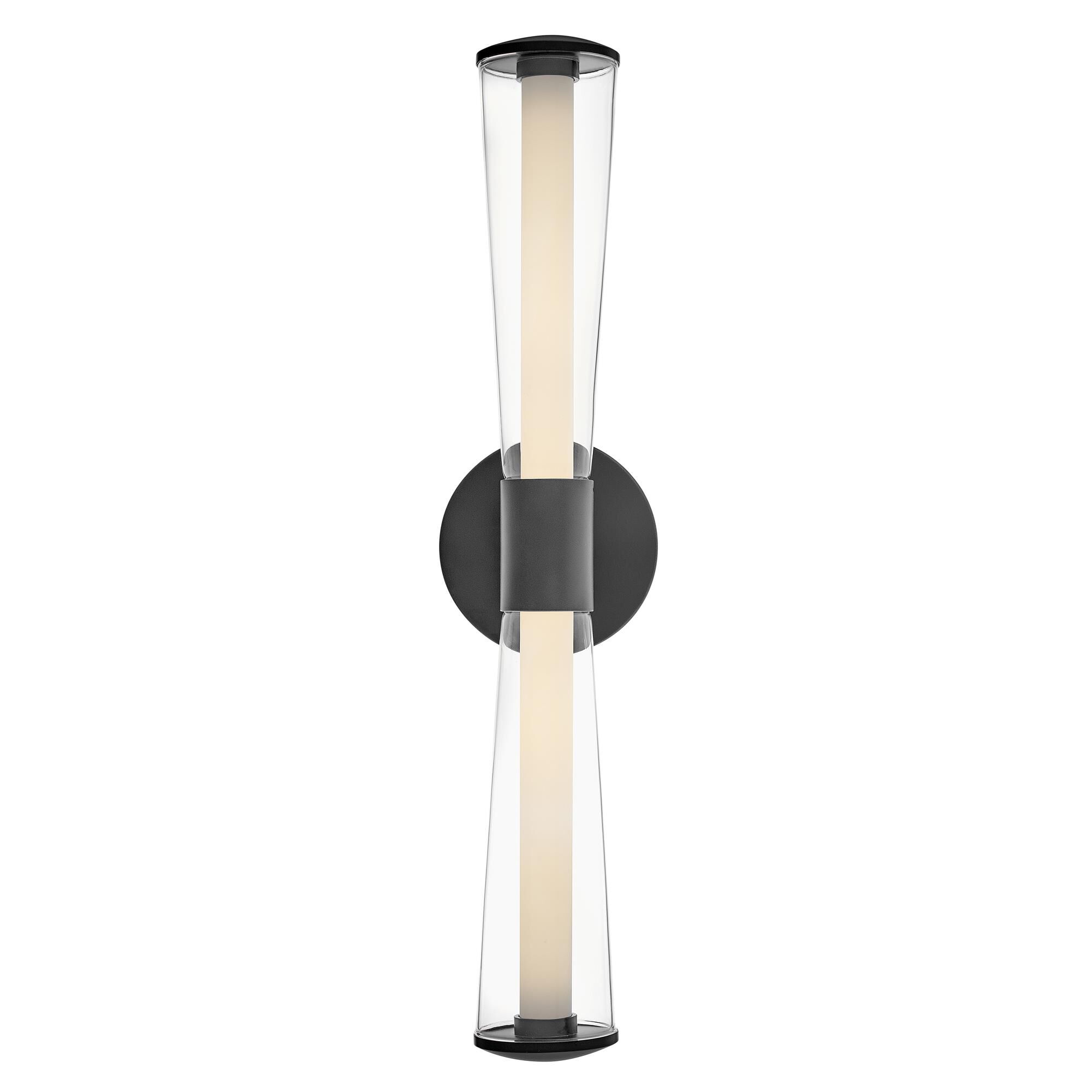 Shown in Black finish and Clear glass