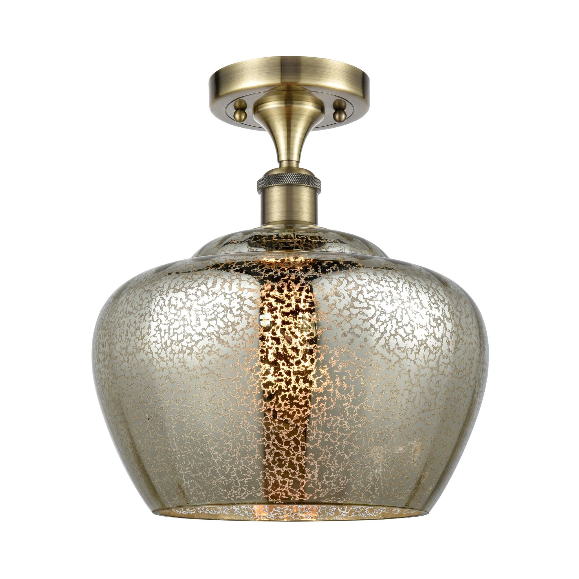 Shown in Antique Brass finish and Bowl glass and Glass shade