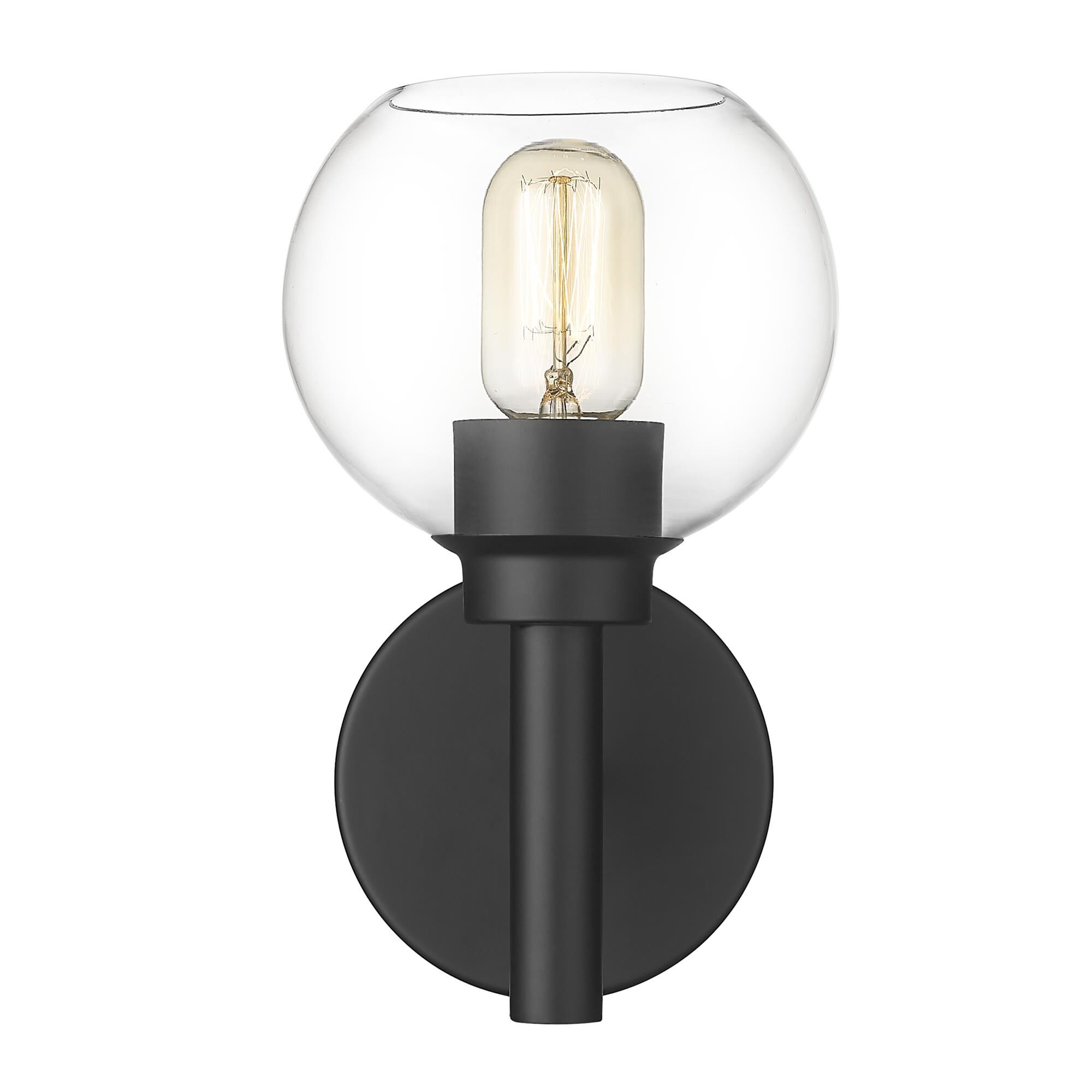 Shown in Matte Black finish and Clear glass
