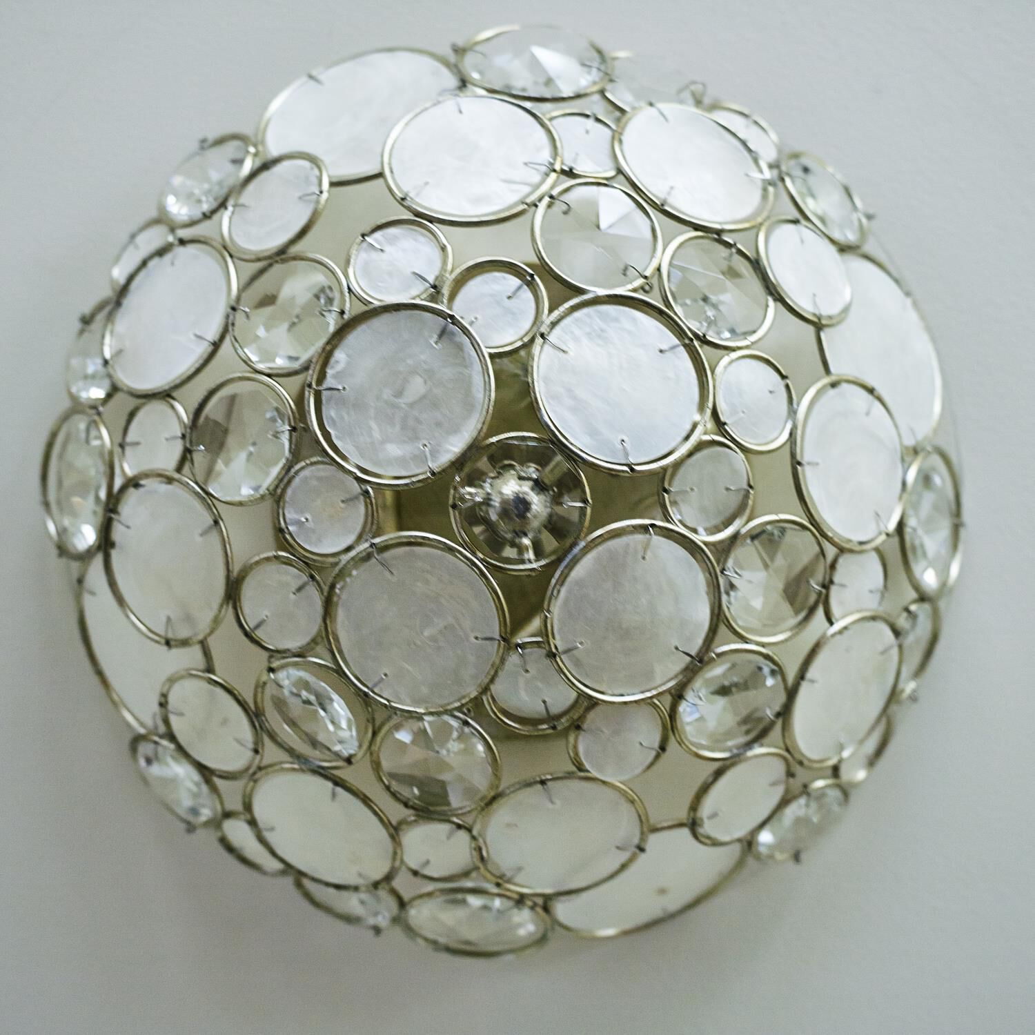 Shown in Antique Silver finish and Hand Cut crystal