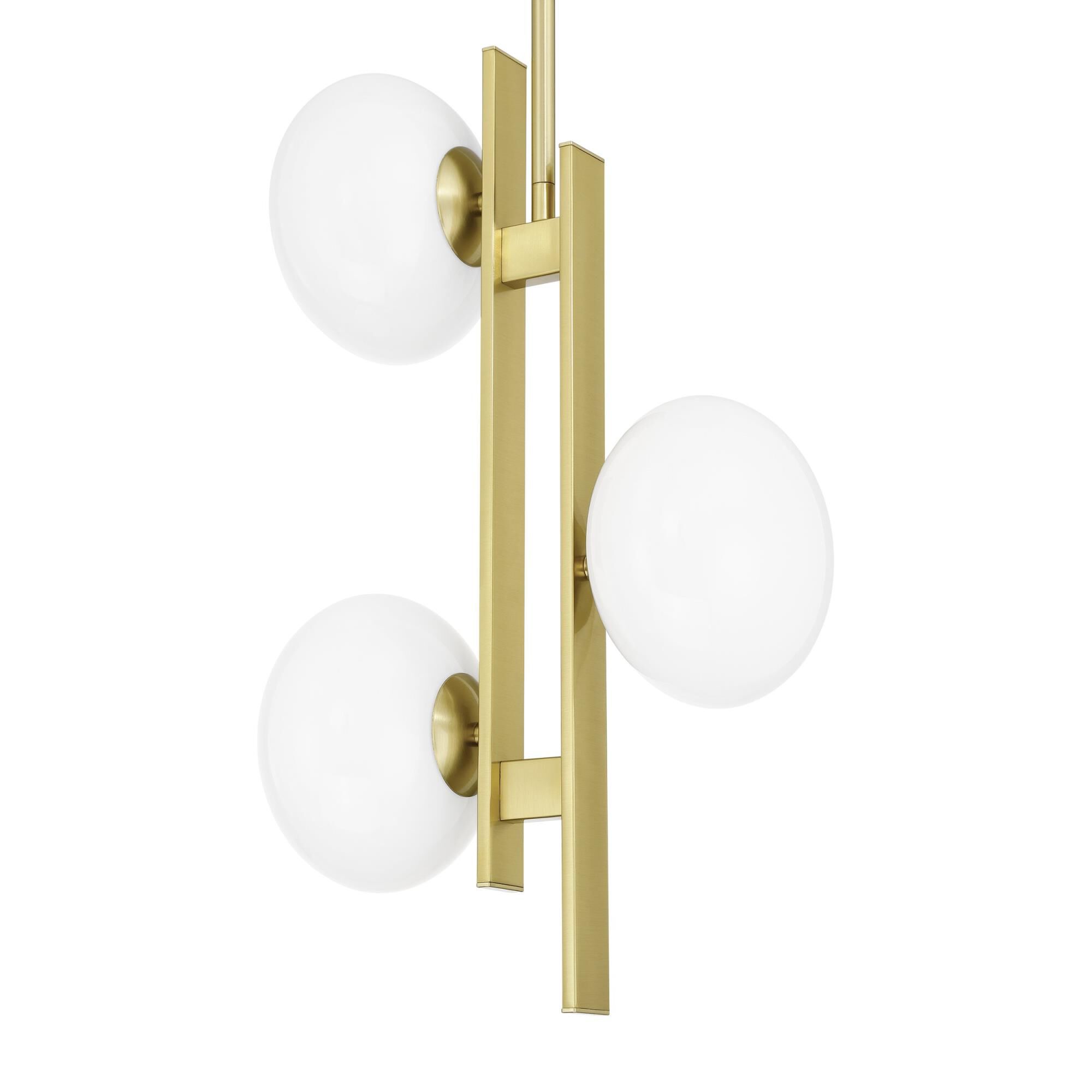 Shown in Brushed Gold finish and Opal glass