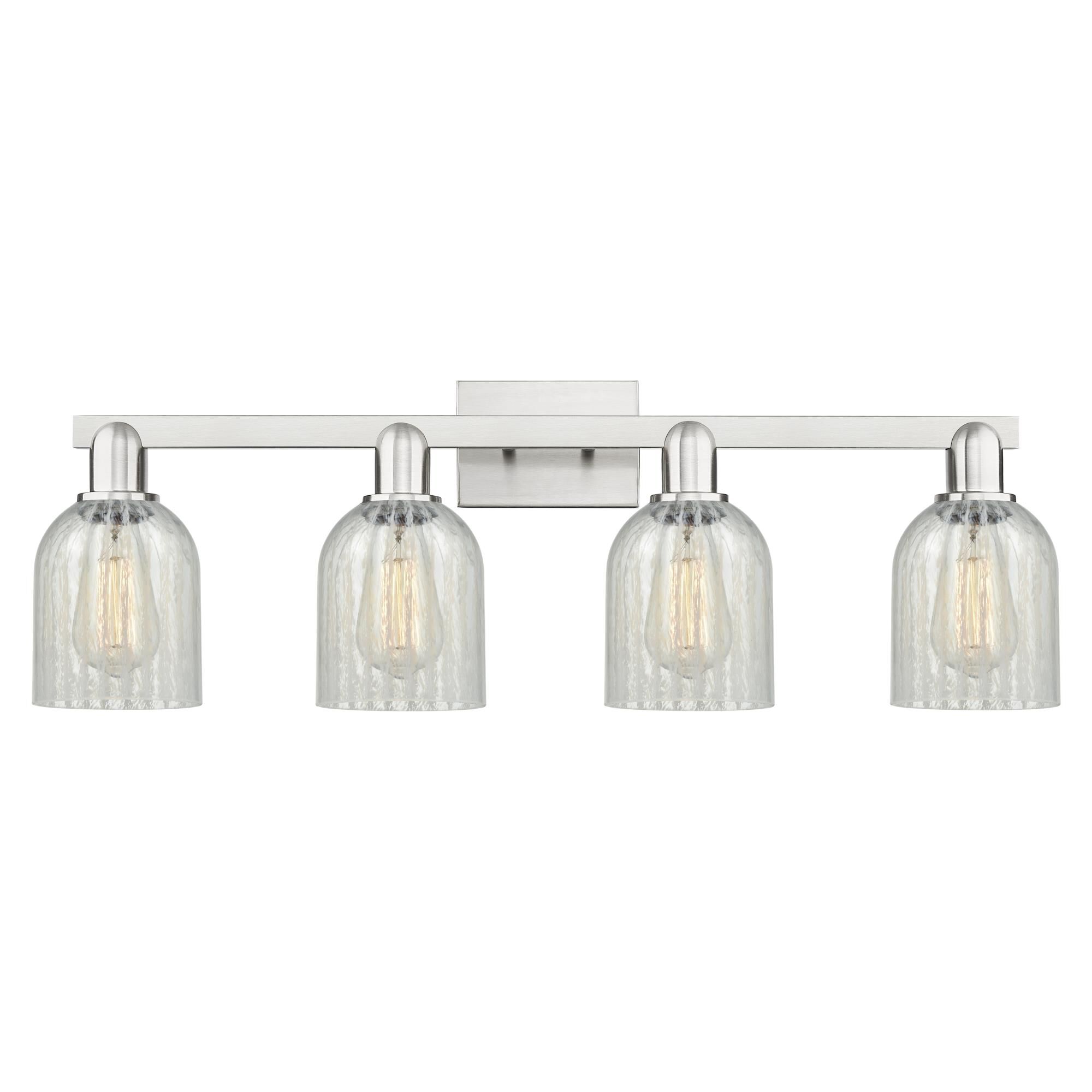 Shown in Brushed Satin Nickel finish and Mouchette glass