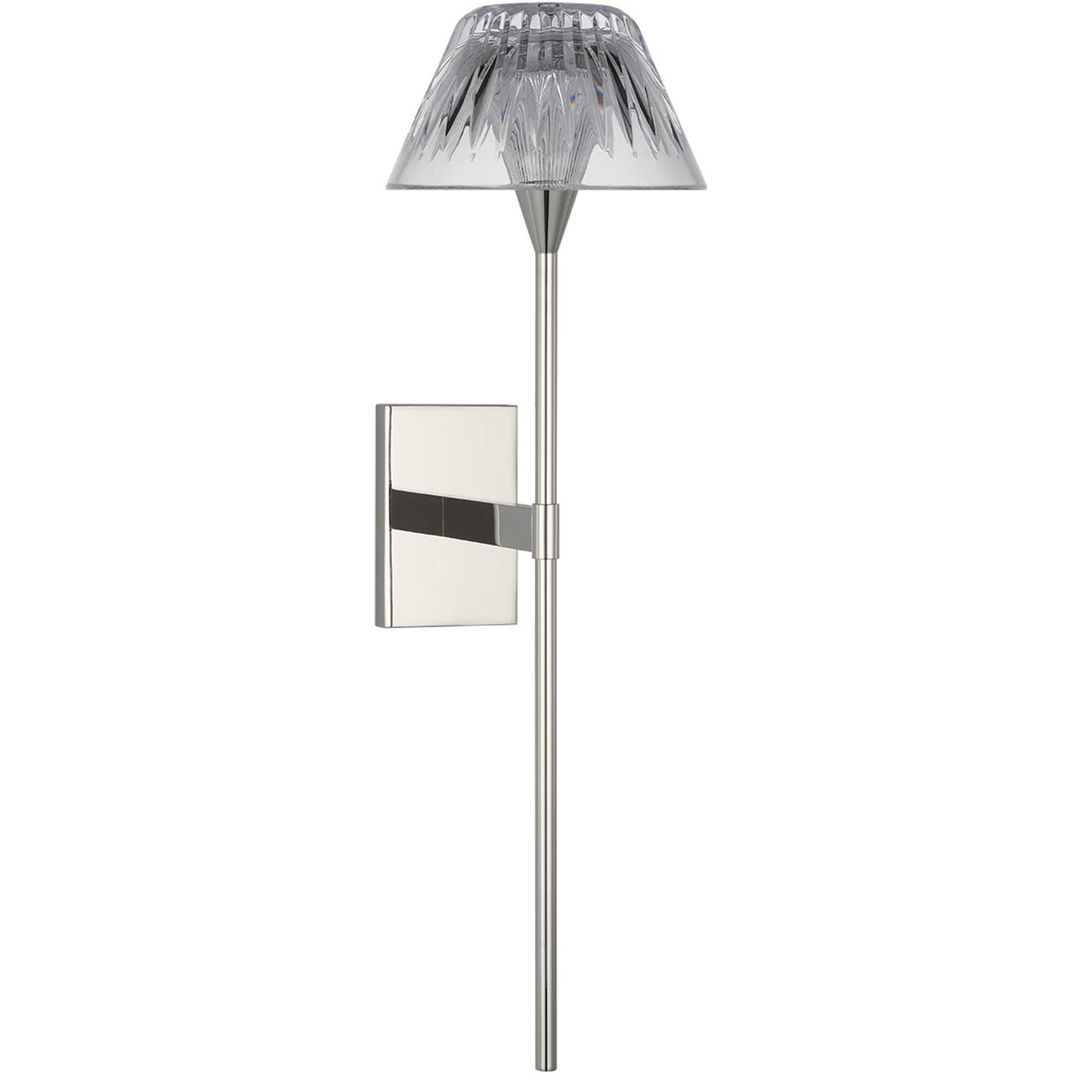 Shown in Polished Nickel finish and Clear crystal