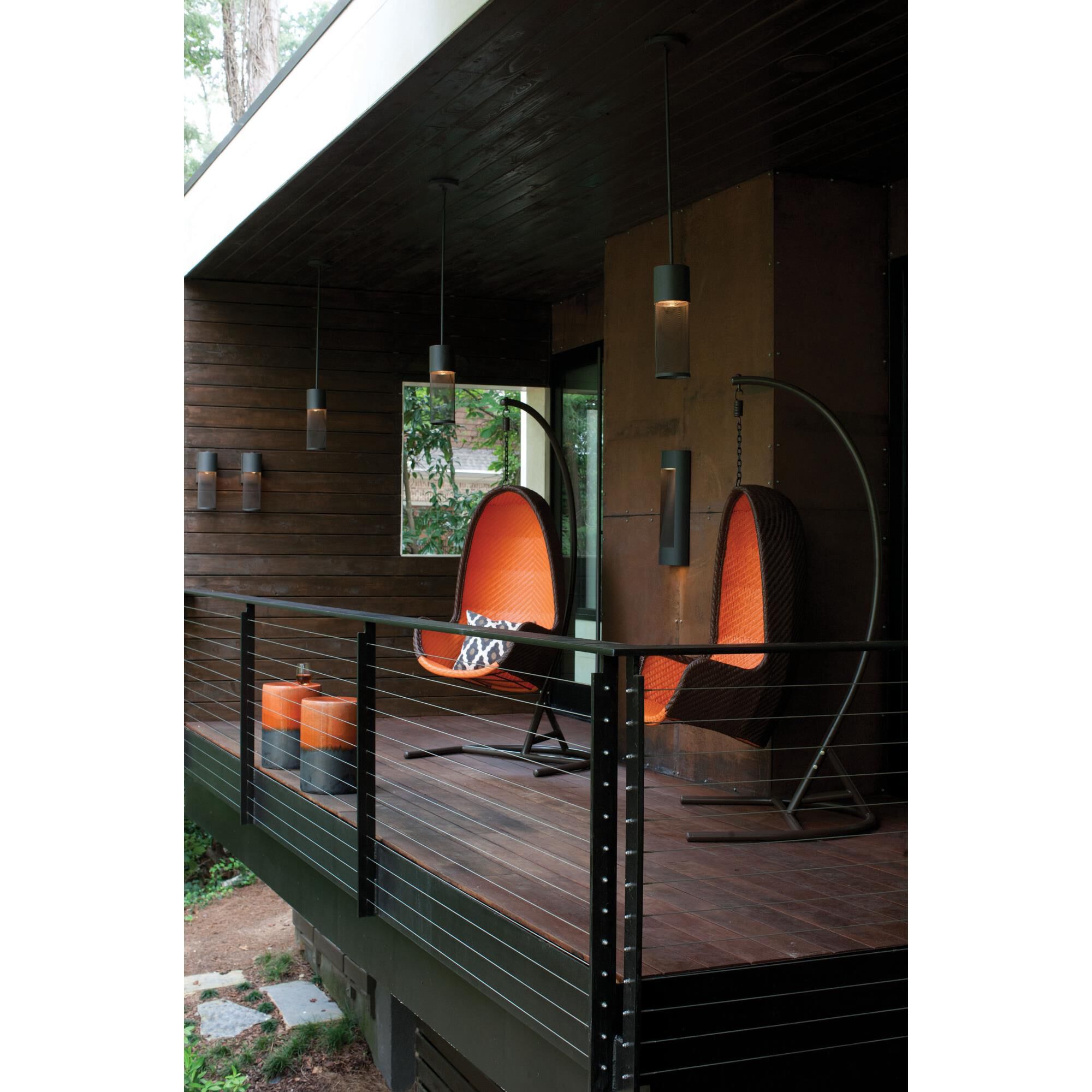 Shown in Buckeye Bronze finish and Stainless Steel Mesh shade