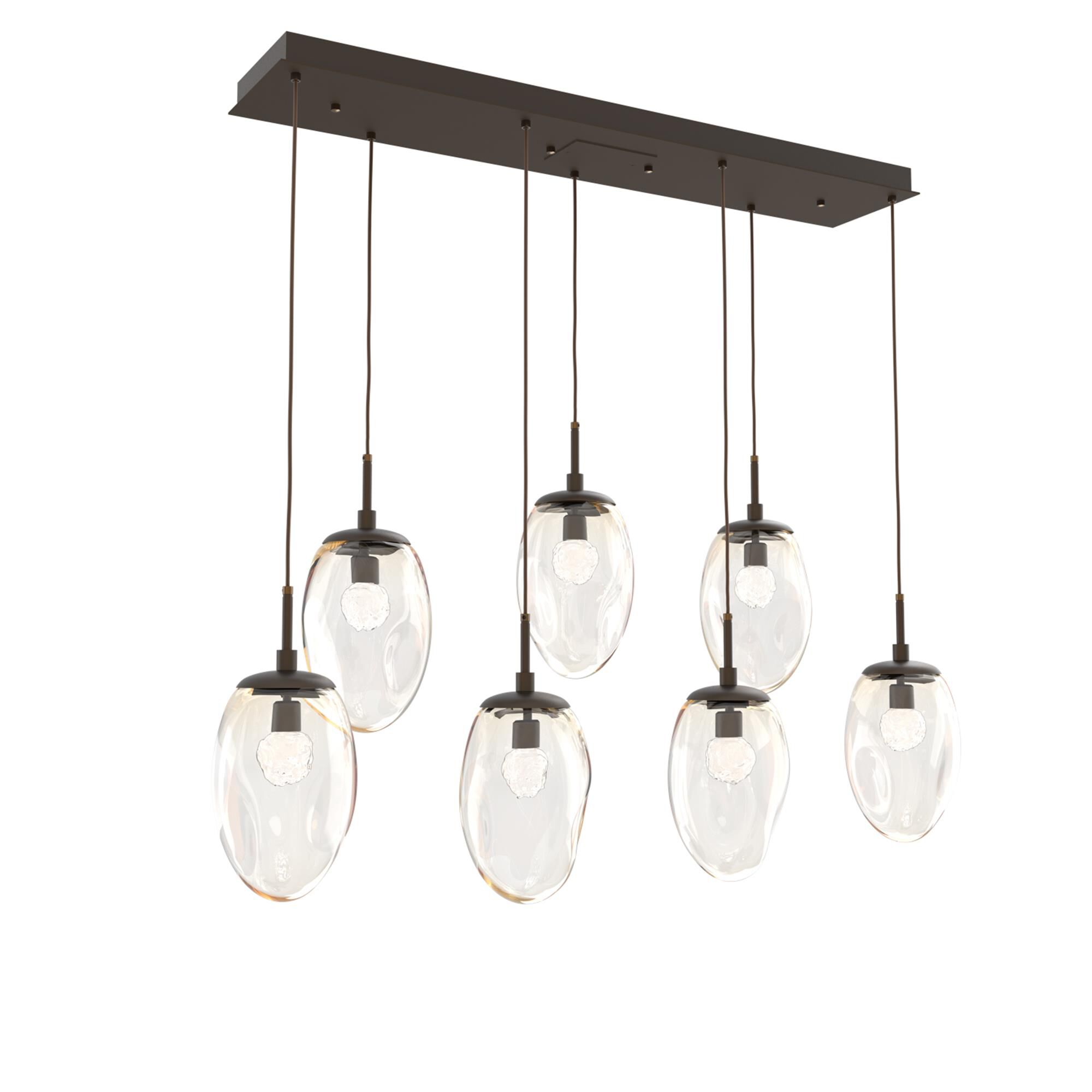 Shown in Flat Bronze finish and Floret Inner Amber Outer glass